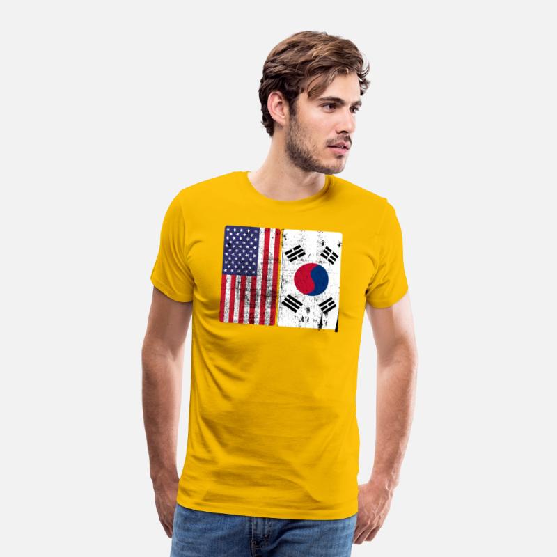 South Korean American Flag T shirt Korea Usa