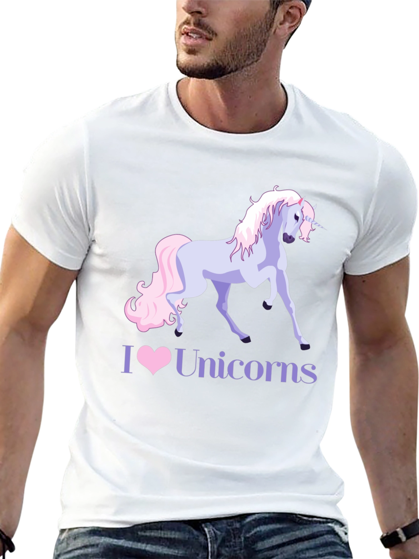 I Heart Unicorns Black T-Shirt