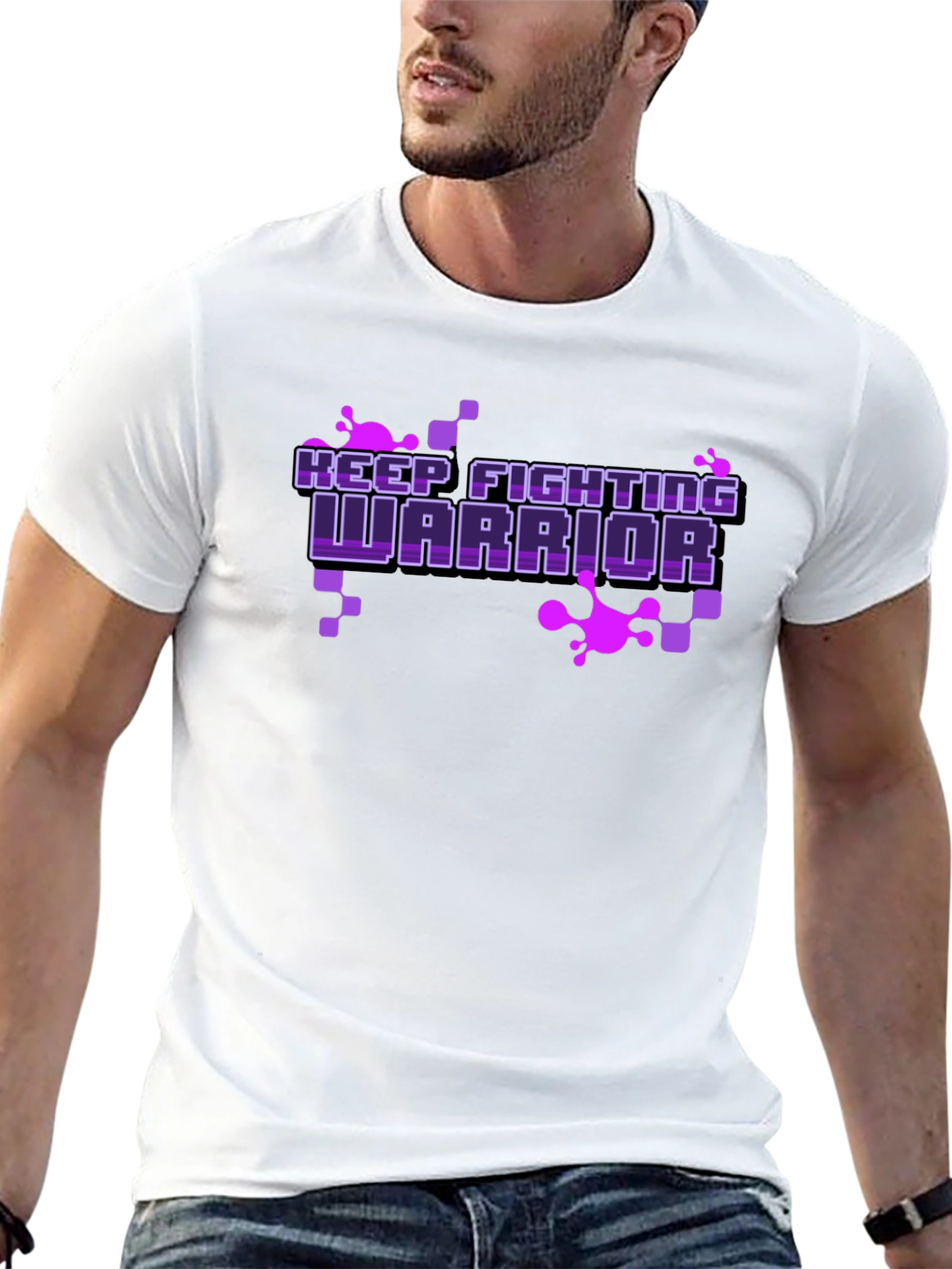 Keep Fighting Warrior Black Graphic Tee