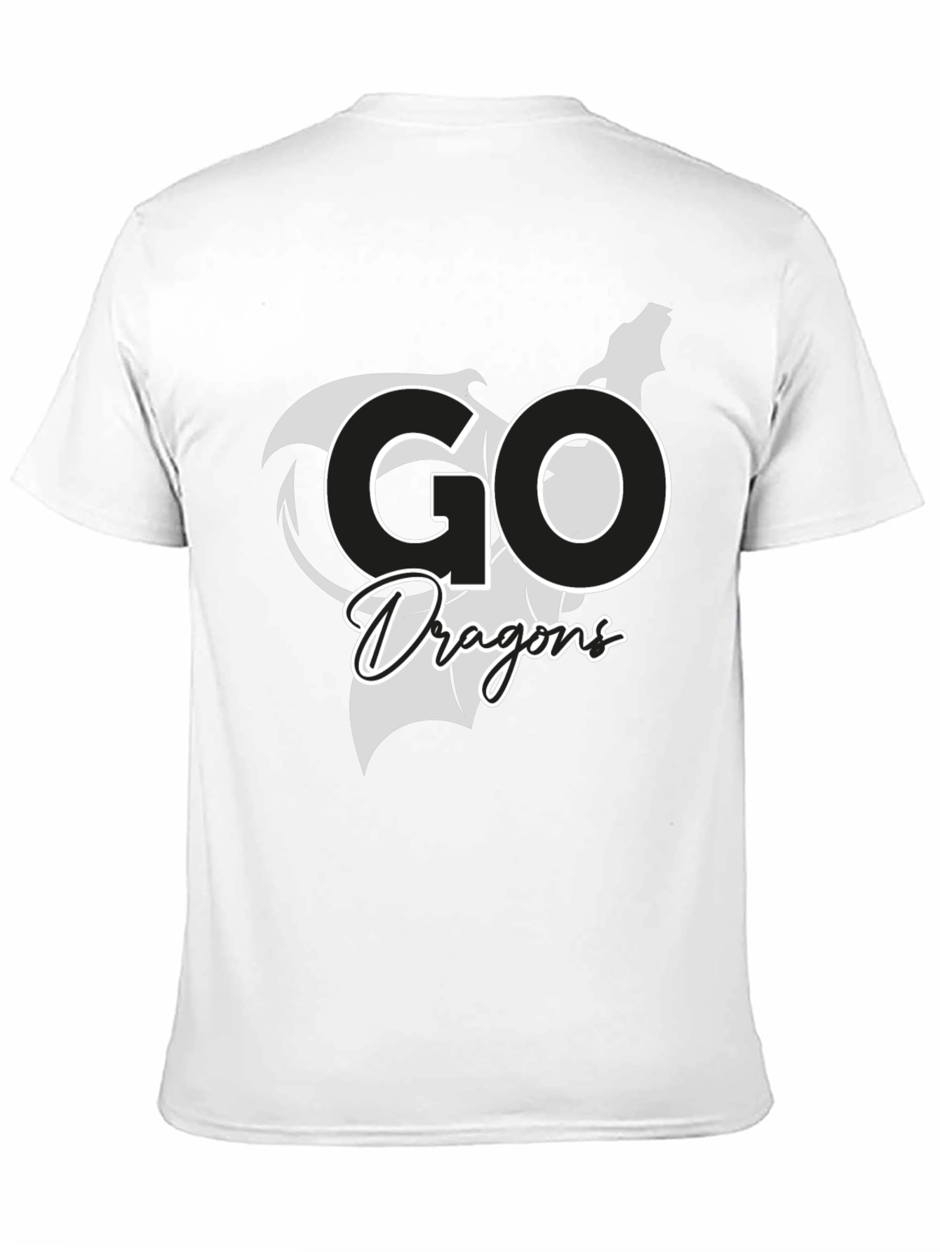 Go Dragons Graphic Tee - Black Cotton T-Shirt