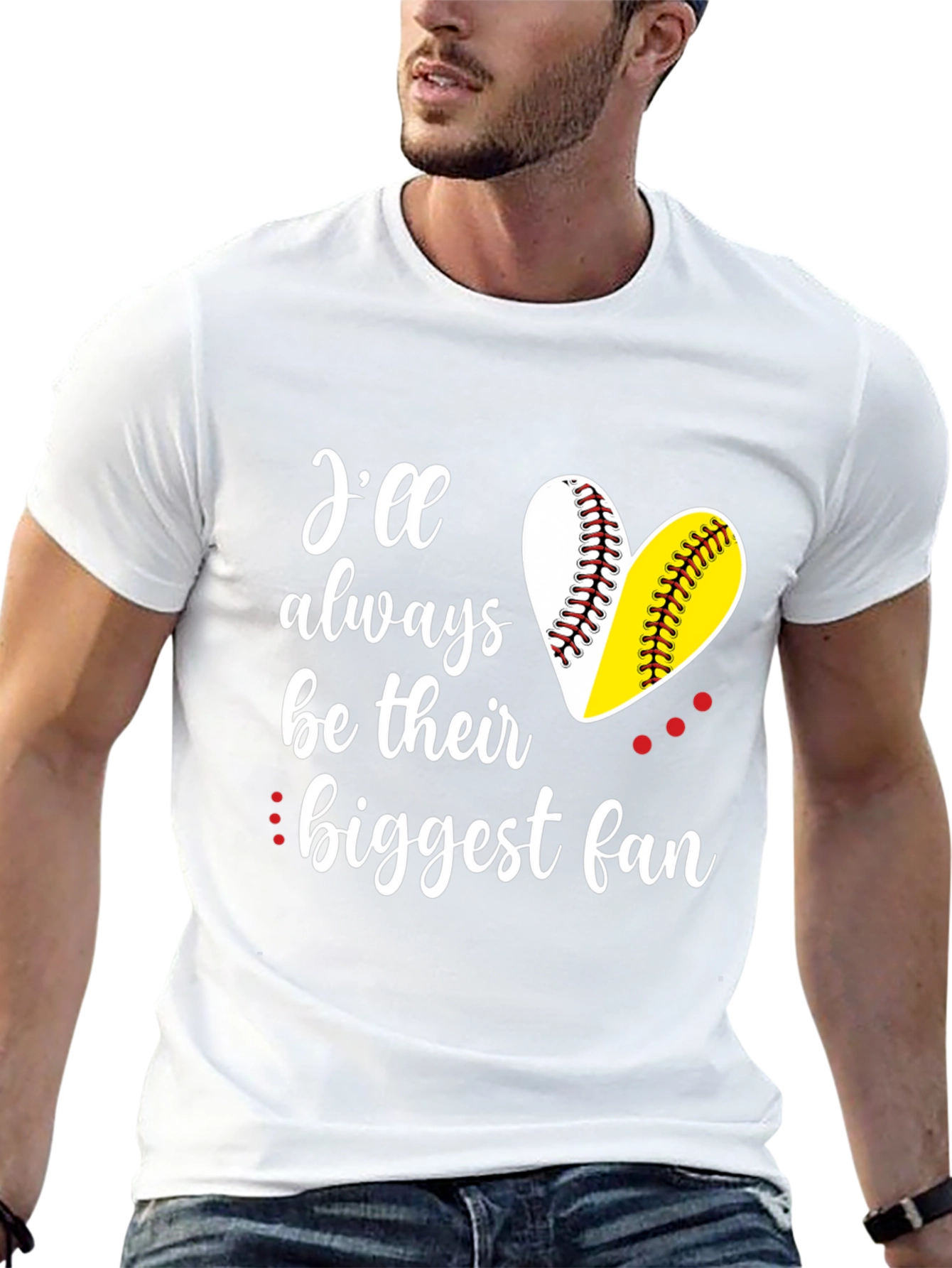 Biggest Fan Baseball Heart T-Shirt