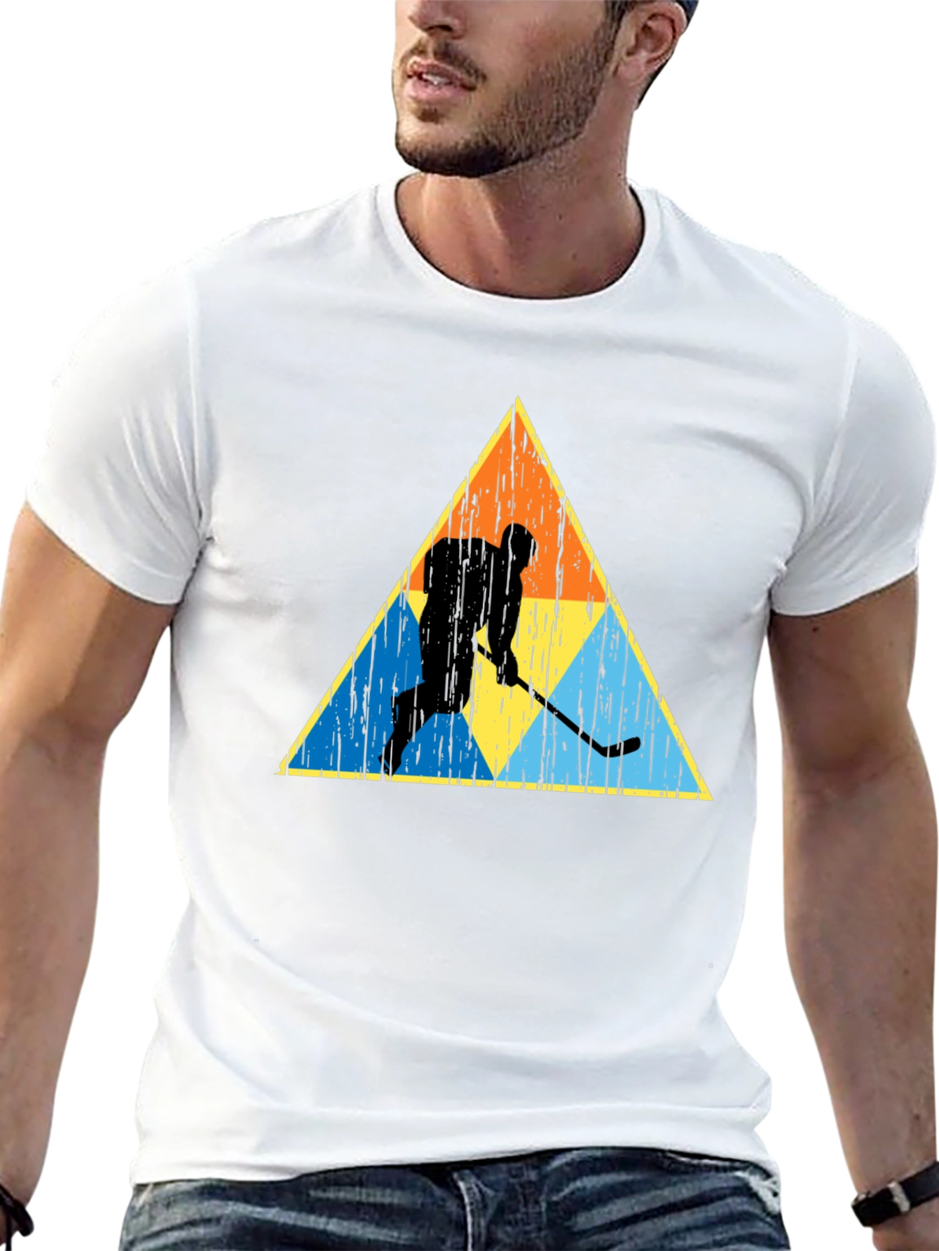 Retro Hockey Player Graphic Tee
