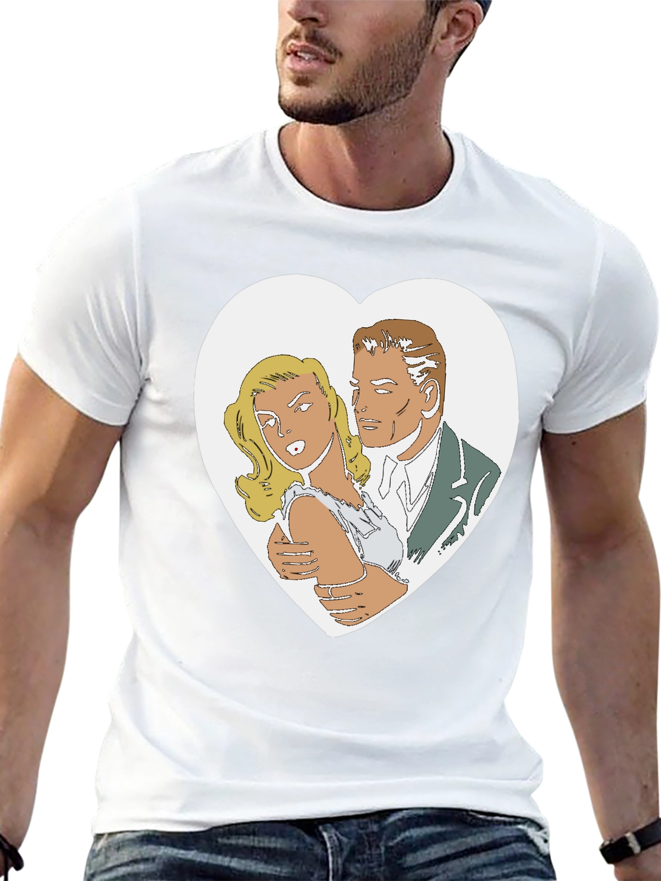 Retro Romance Graphic T-Shirt - Classic Comic Style