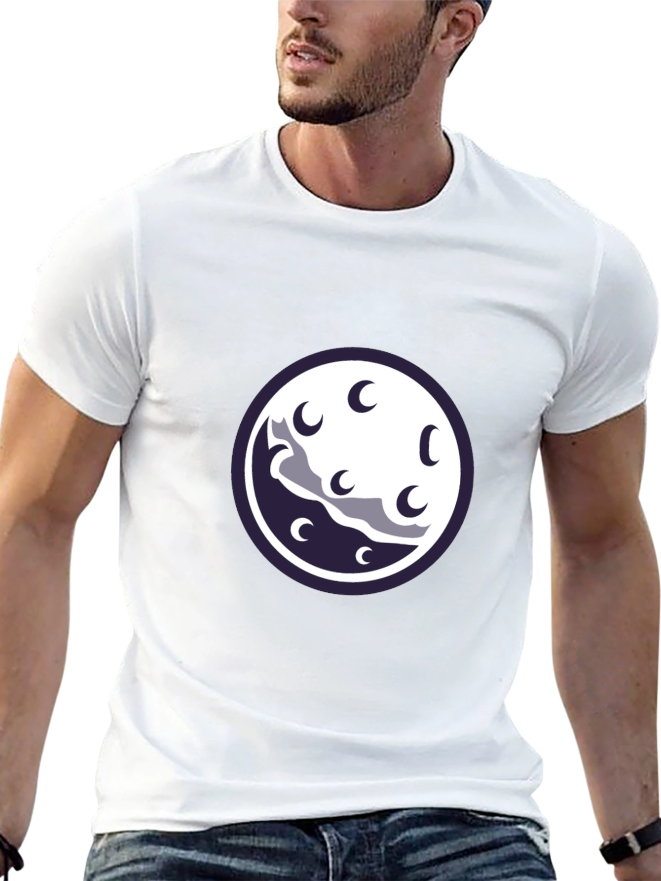 Night Sky Moon Graphic Tee - Black