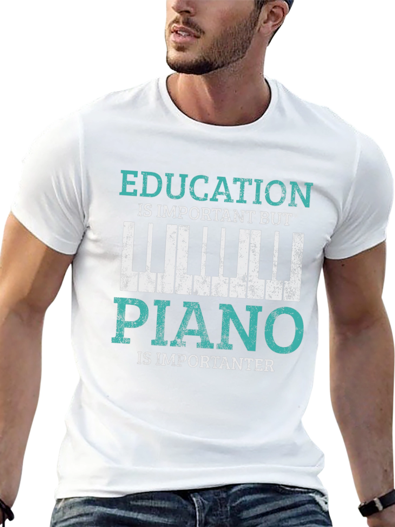 Education vs Piano T-Shirt