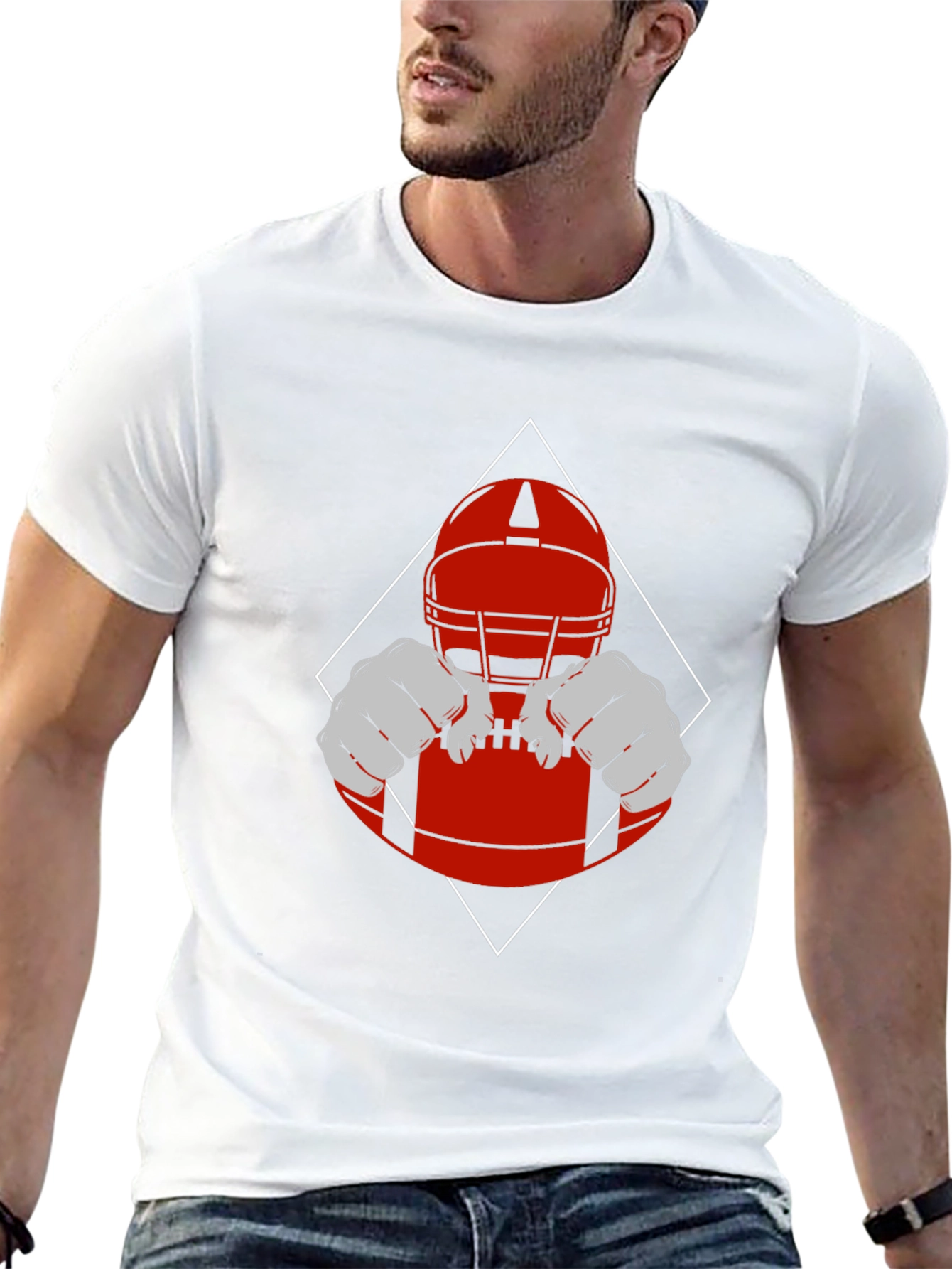 Football Helmet Graphic Tee - Game Day Ready