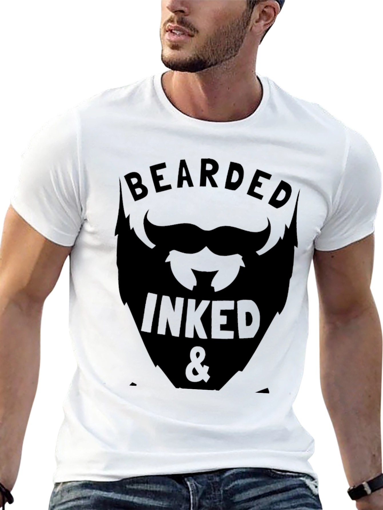 Bearded Inked Graphic Tee - Stylish Mens Shirt