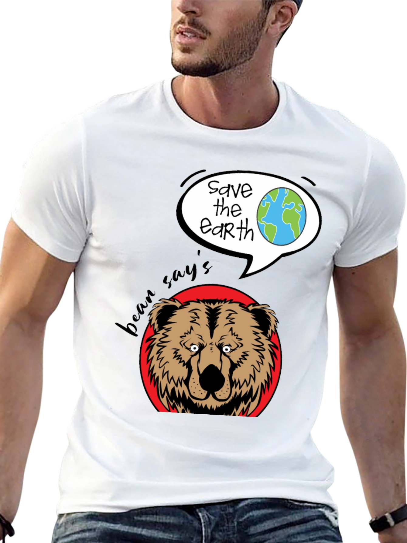 Bean Says Save the Earth Graphic T-Shirt