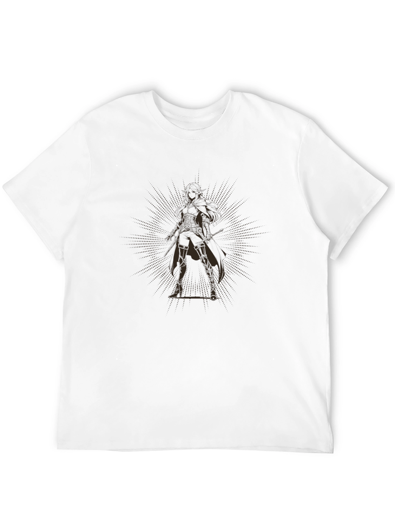 Mens Black Graphic Tee - Mysterious Character Design