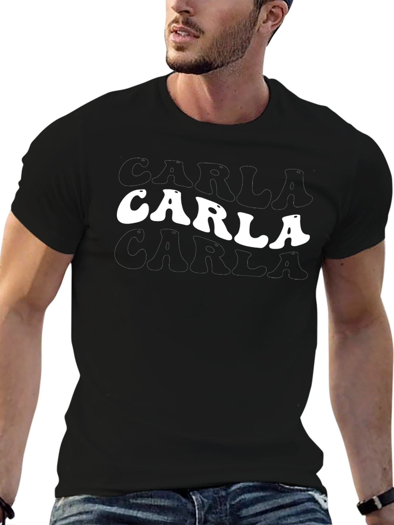 Retro Carla Graphic T-Shirt - Bold Black Tee