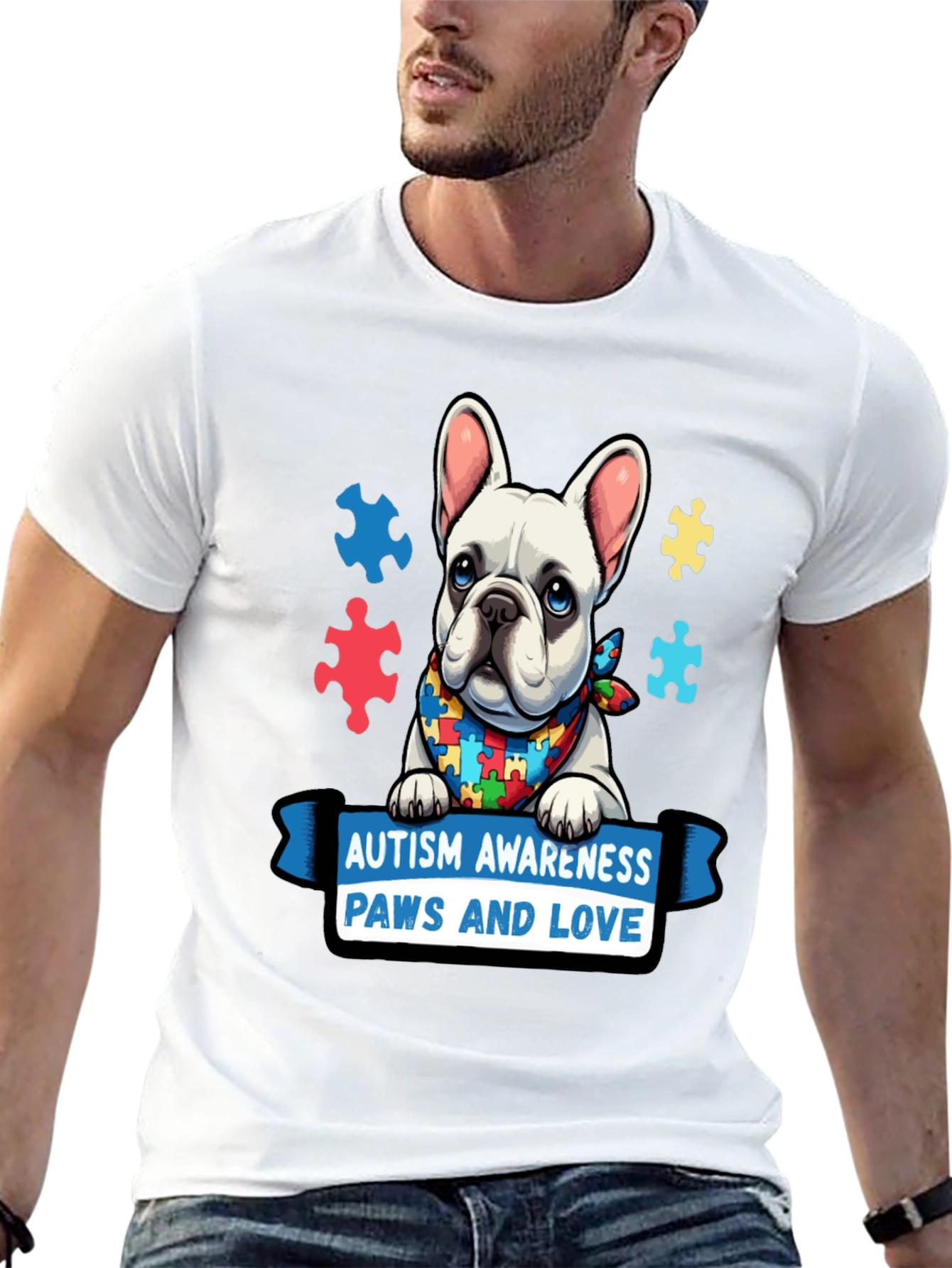 Autism Awareness Dog T-Shirt: Paws and Love