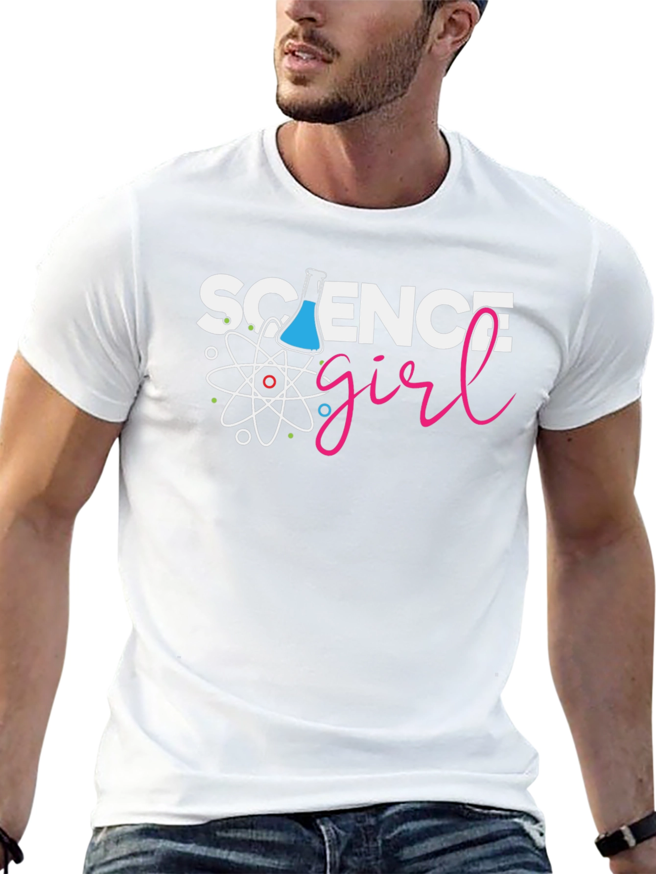 Science Girl Black T-Shirt - Chemistry Design