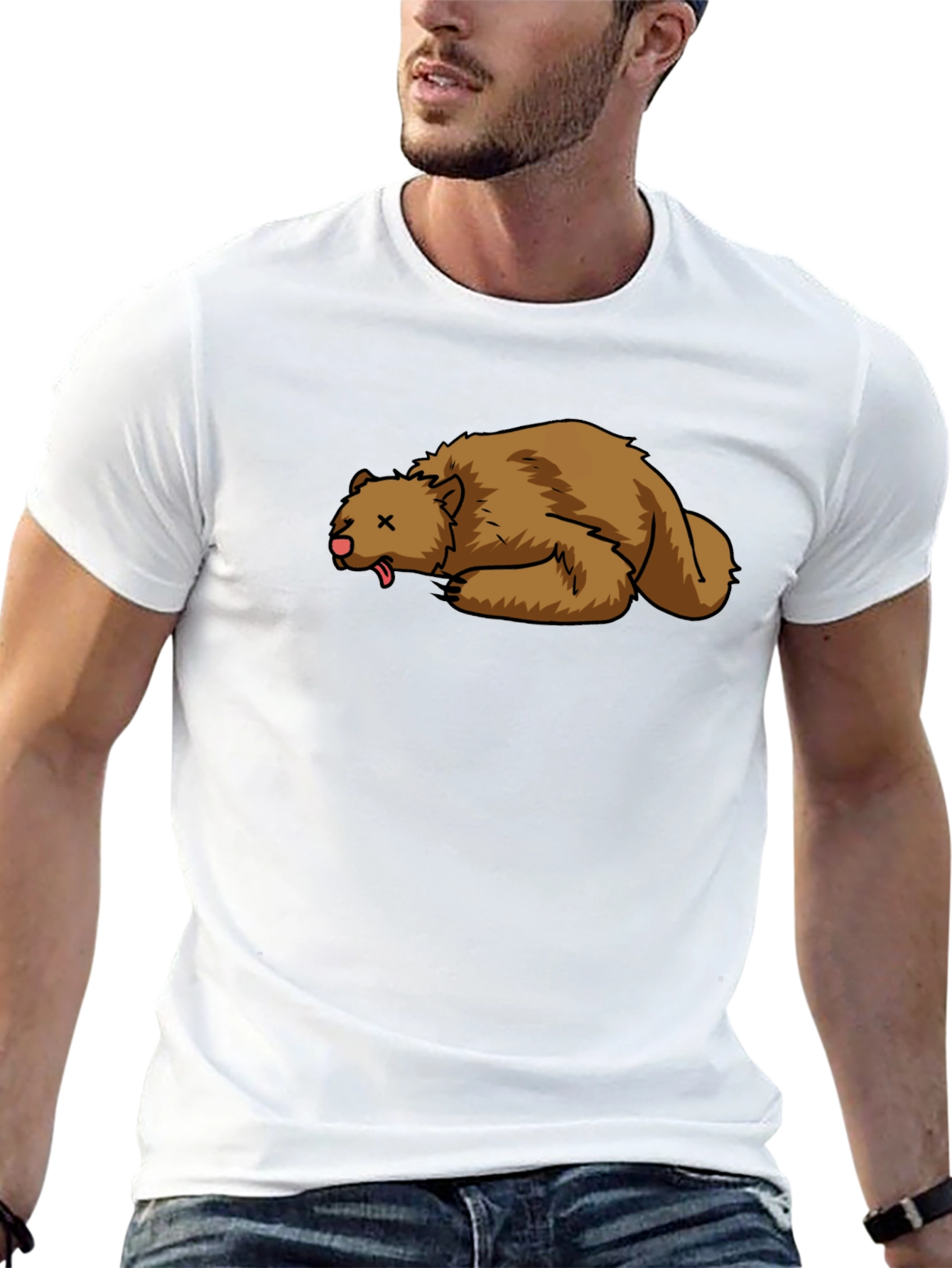 Cartoon Dead Bear T-Shirt - Soft Cotton Tee