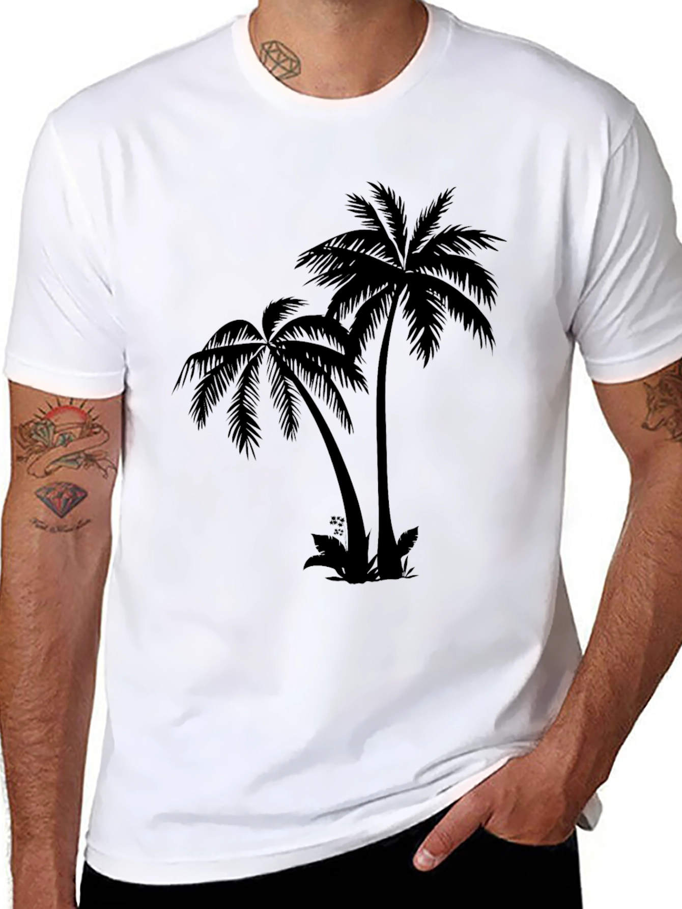Palm Tree Graphic T-Shirt - Tropical Island Vibes