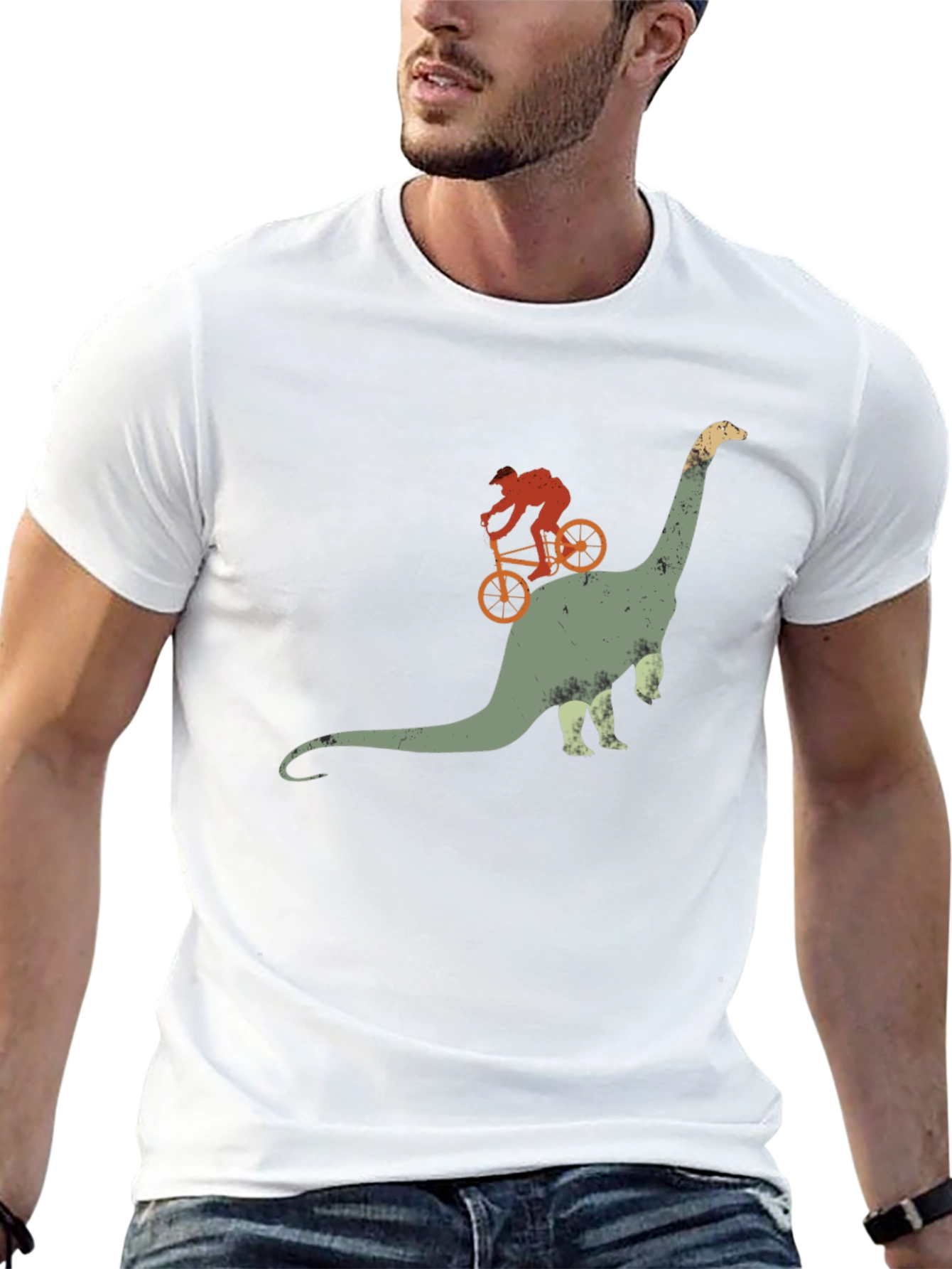 Dino Rider Tee - Biking Dinosaur Graphic T-Shirt
