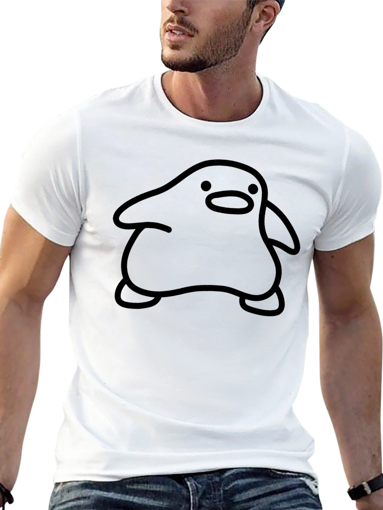 Mens Black Graphic Tee - Blob Character