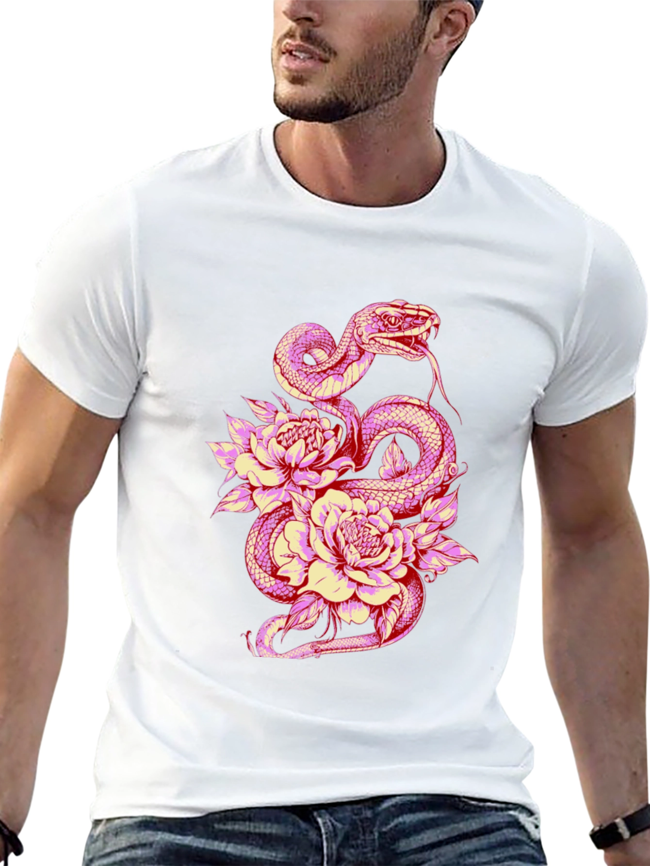 Snake & Flower Graphic Tee