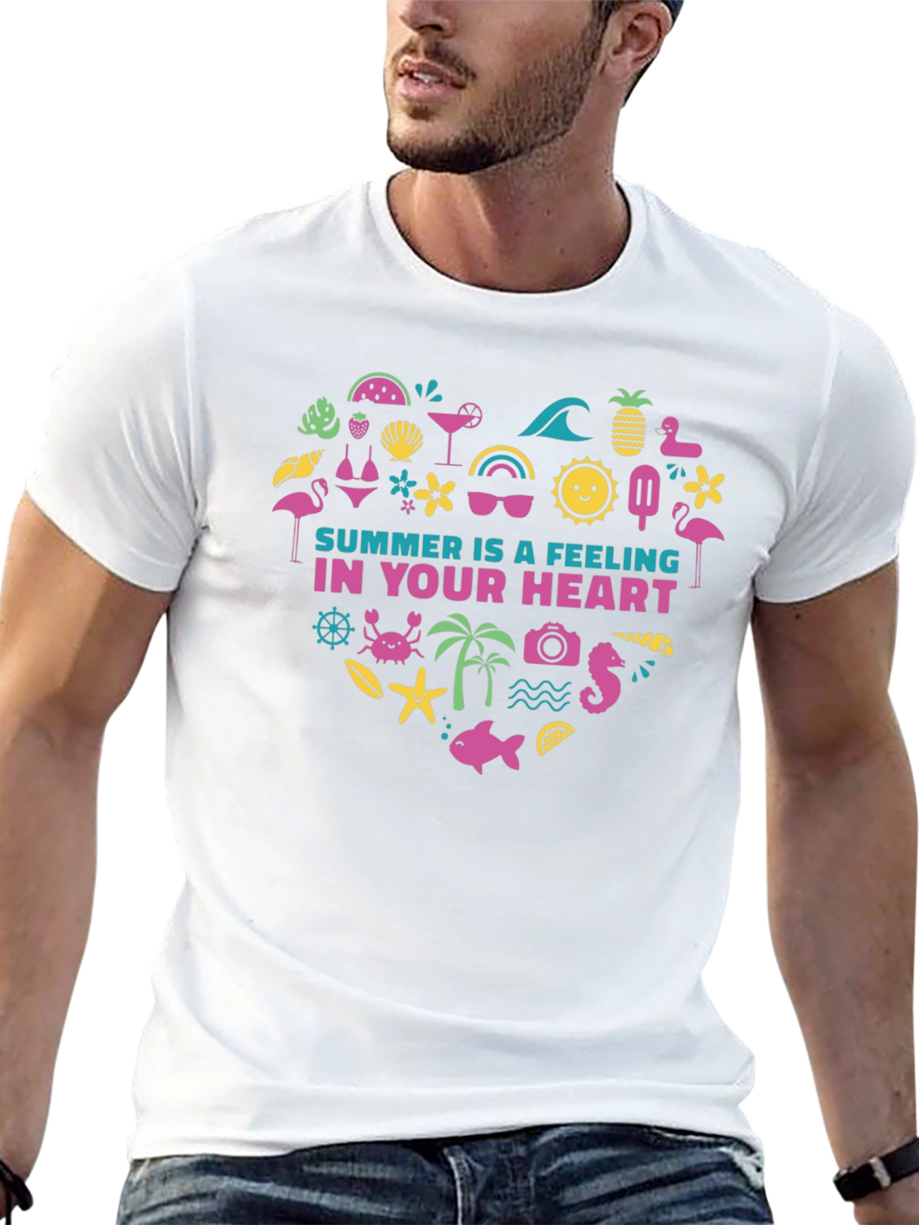 Summer Feeling Heart Graphic Tee