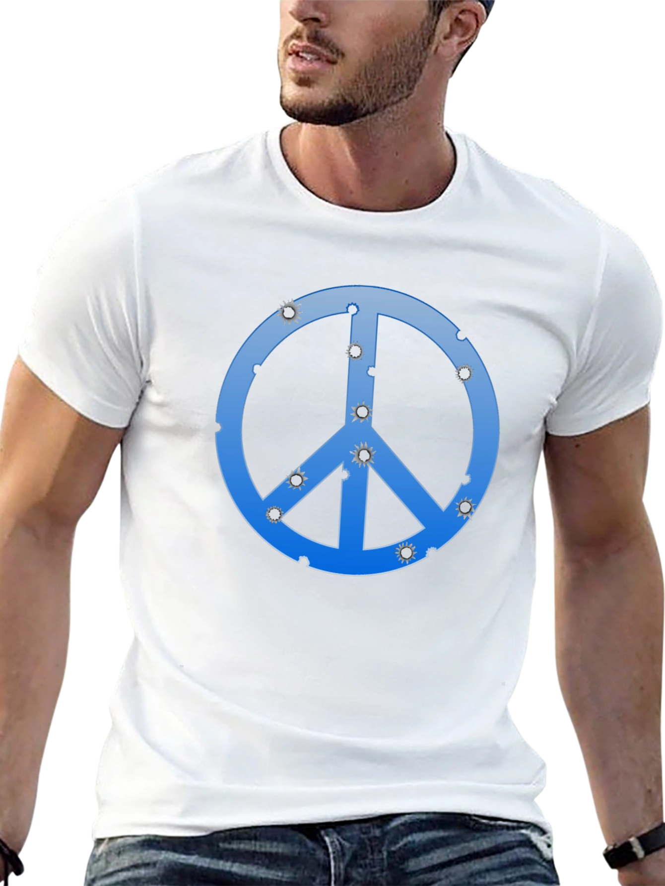 Peace Sign Bullet Hole T-Shirt