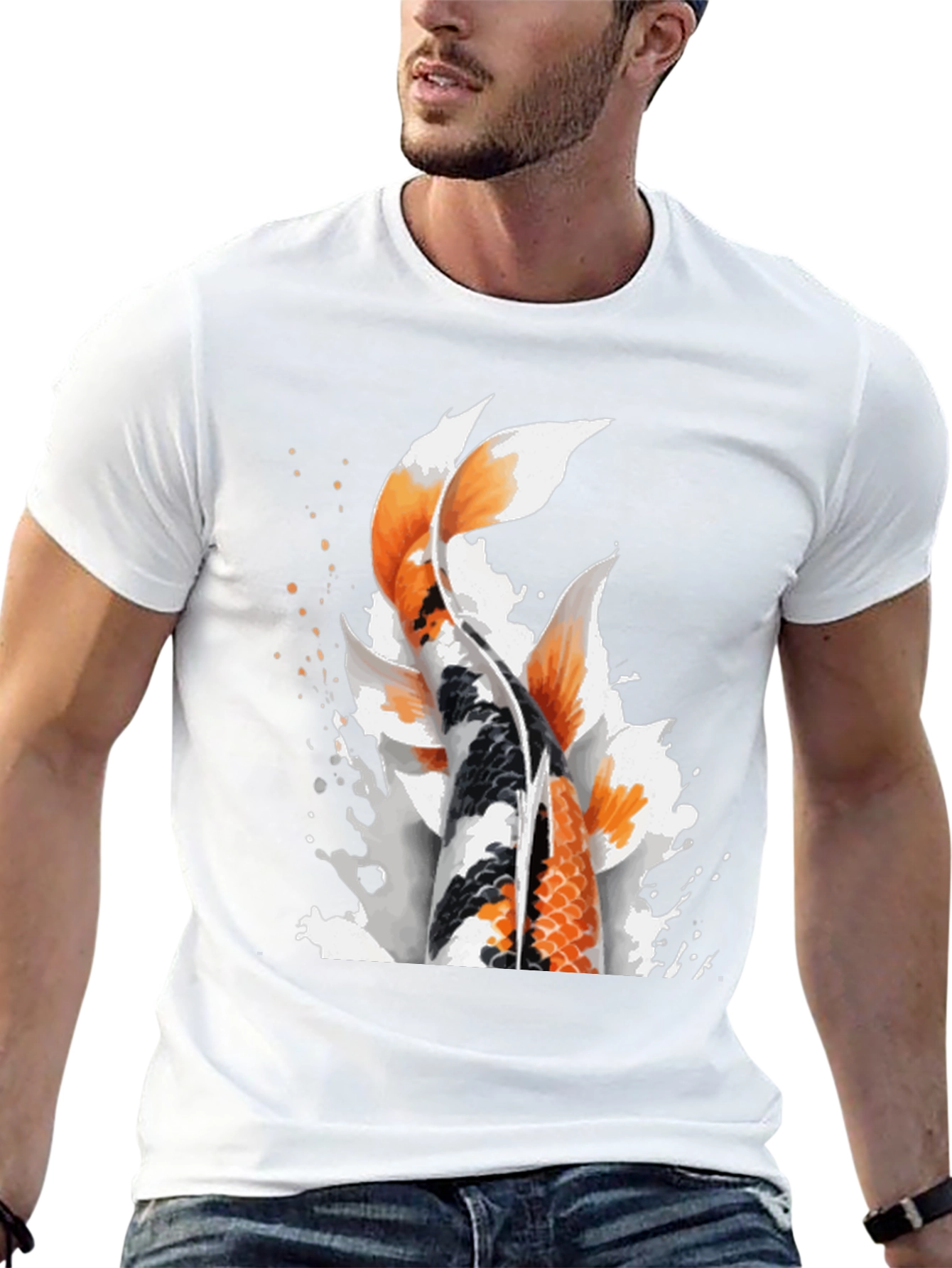 Koi Fish Graphic Black T-Shirt