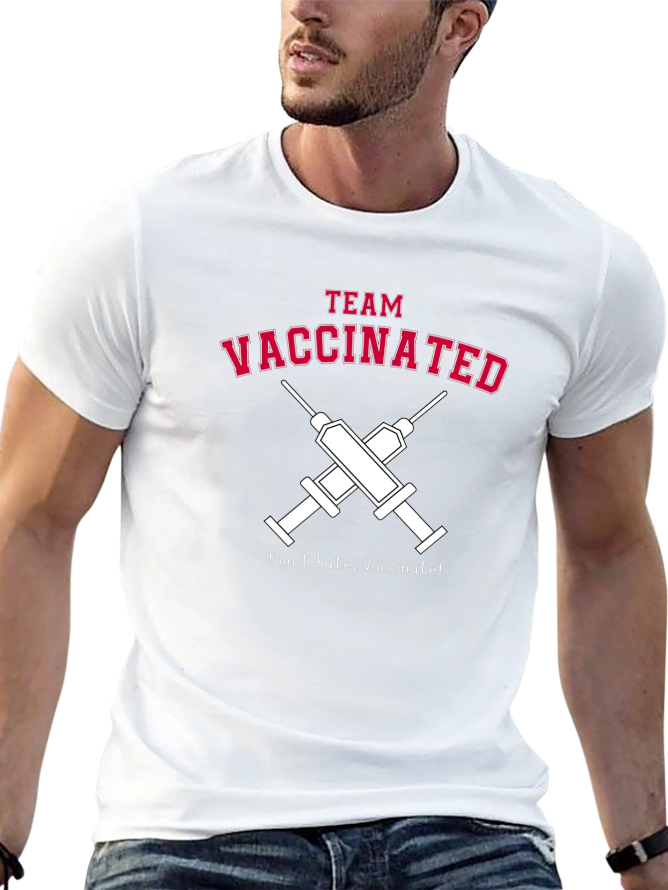 Team Vaccinated Black Graphic Tee