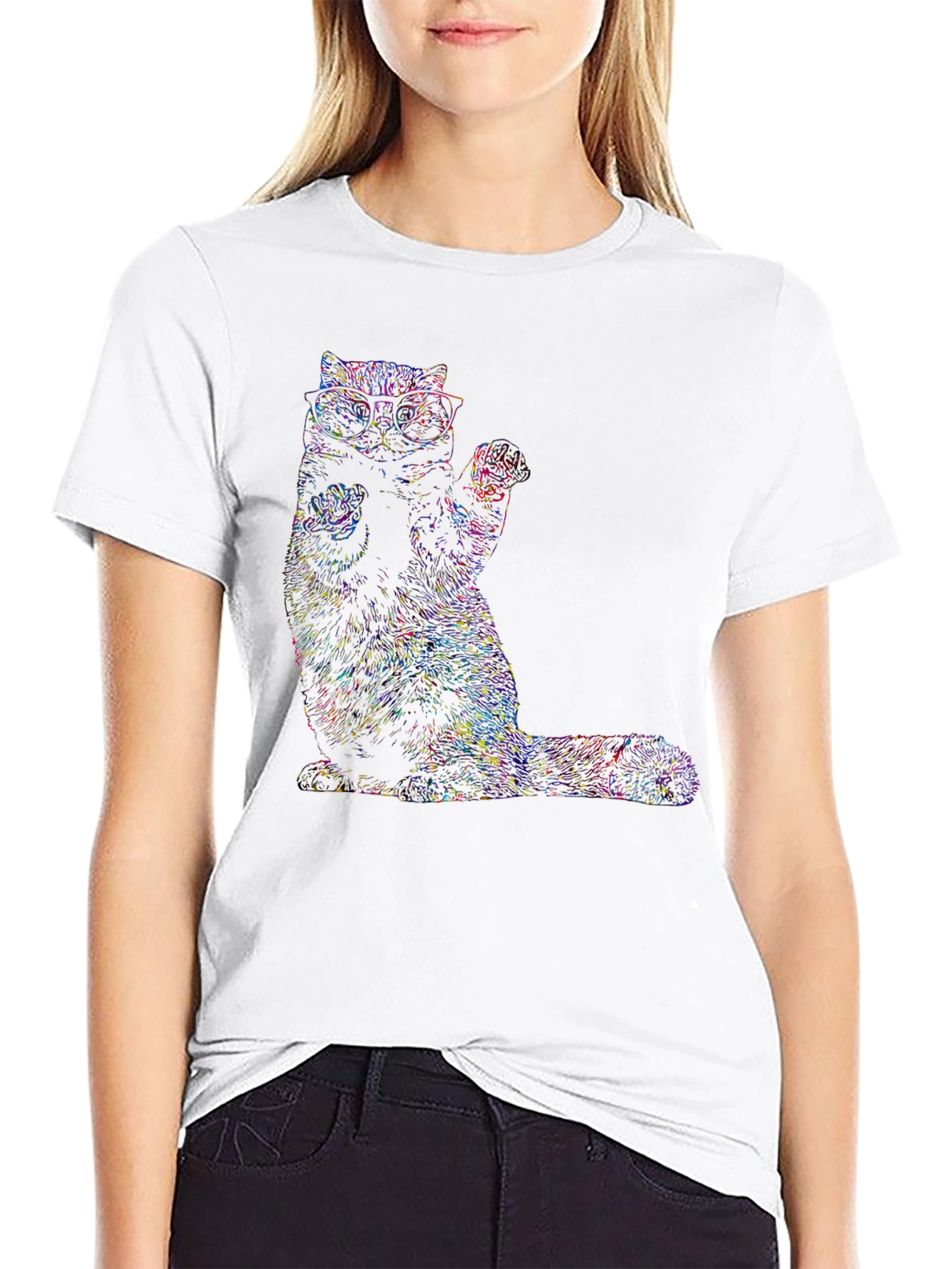 Cool Cat Graphic T-Shirt - Black