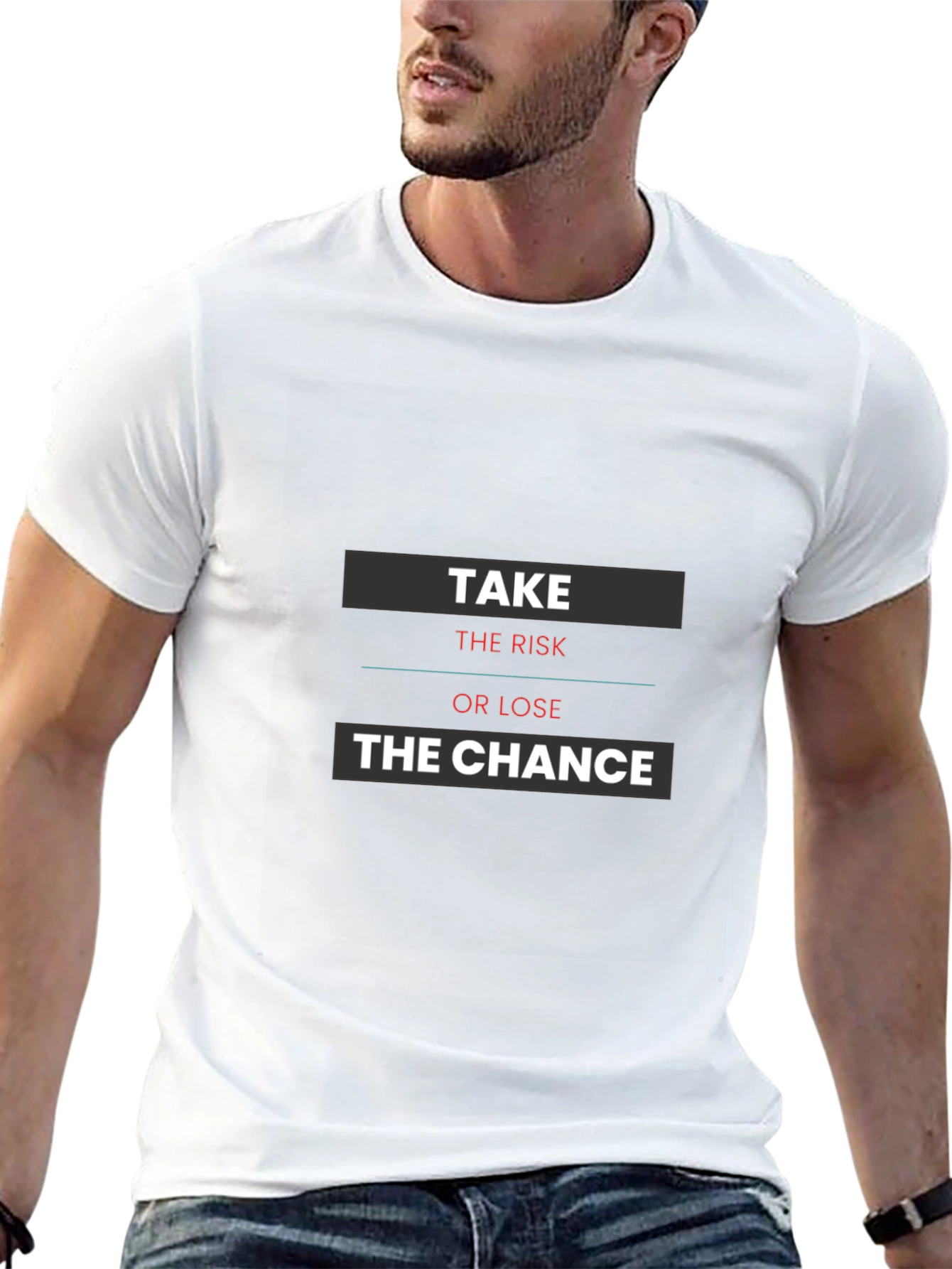 Motivational Take the Risk Black T-Shirt