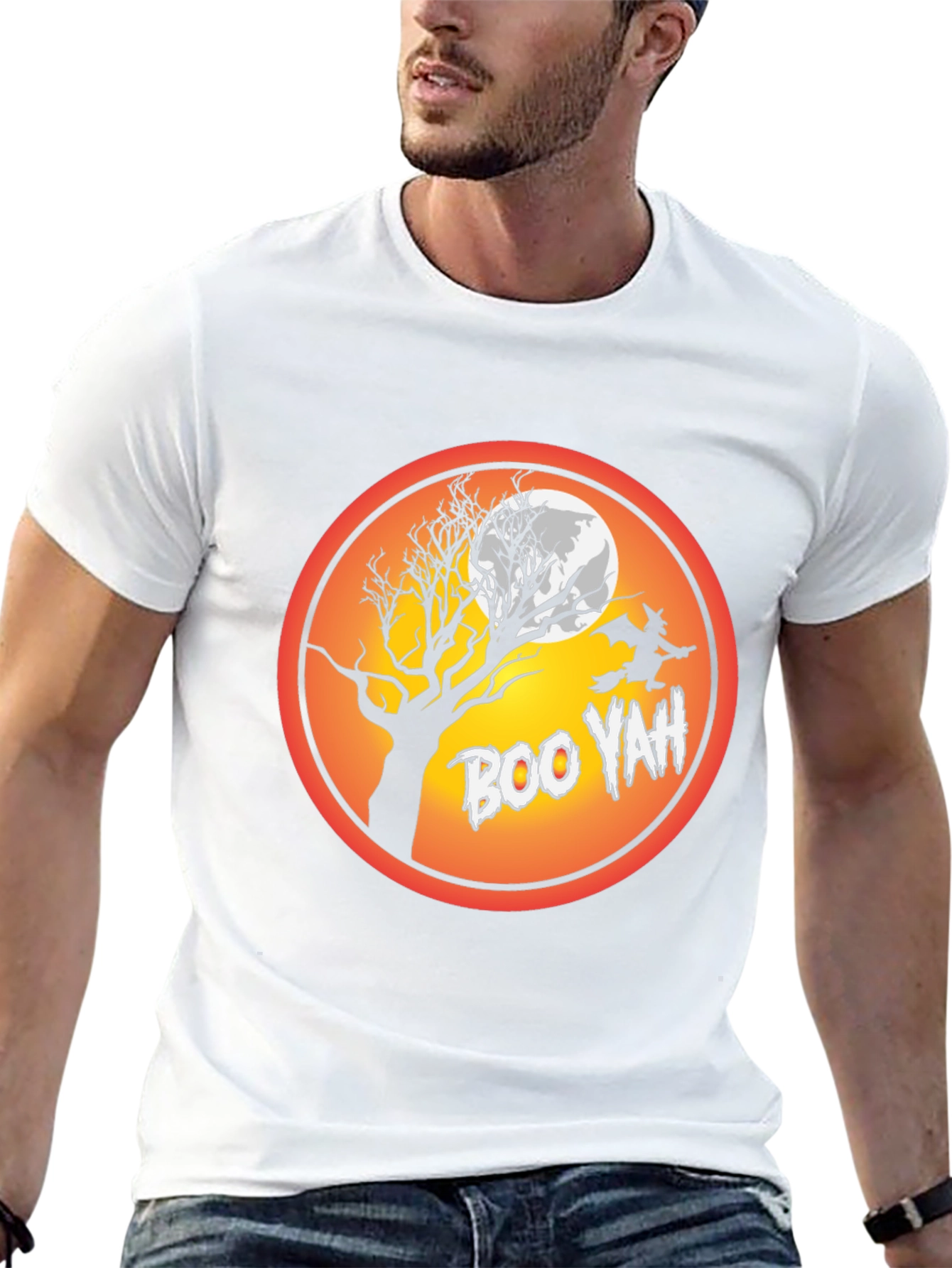 Boo Yah Halloween T-Shirt - Spooky Witch Design