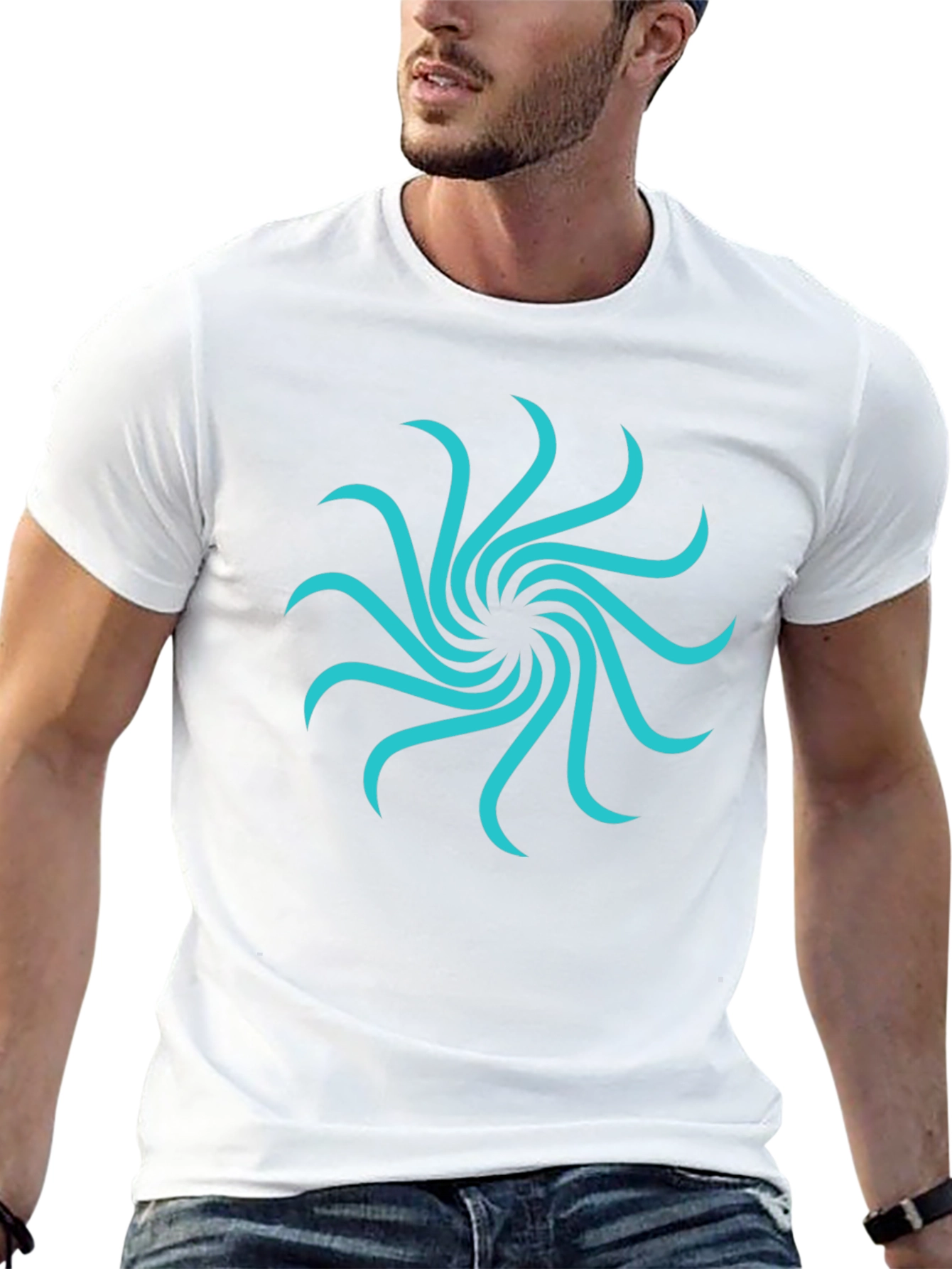 Abstract Swirl Graphic Tee - Modern Casual Style