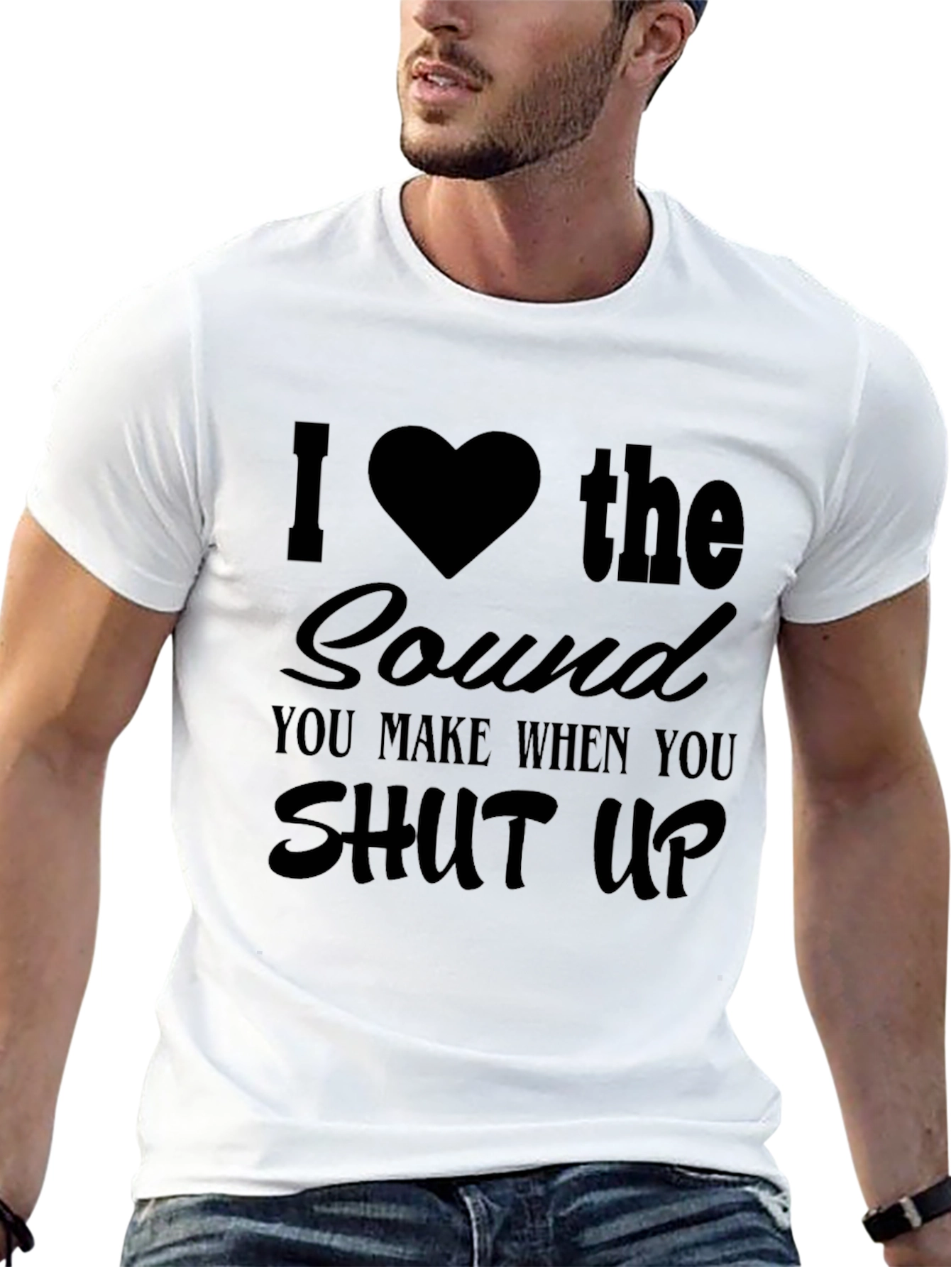 I Heart the Sound Mens Black Graphic Tee