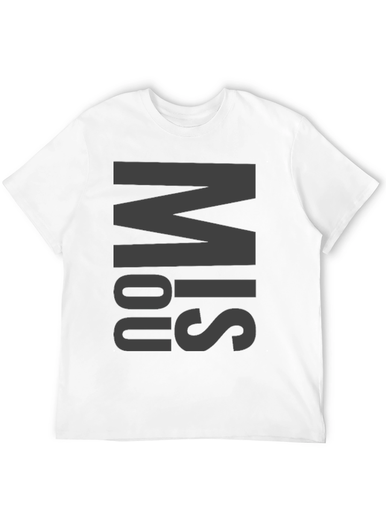 Minimalist Miss You Graphic Tee - Black