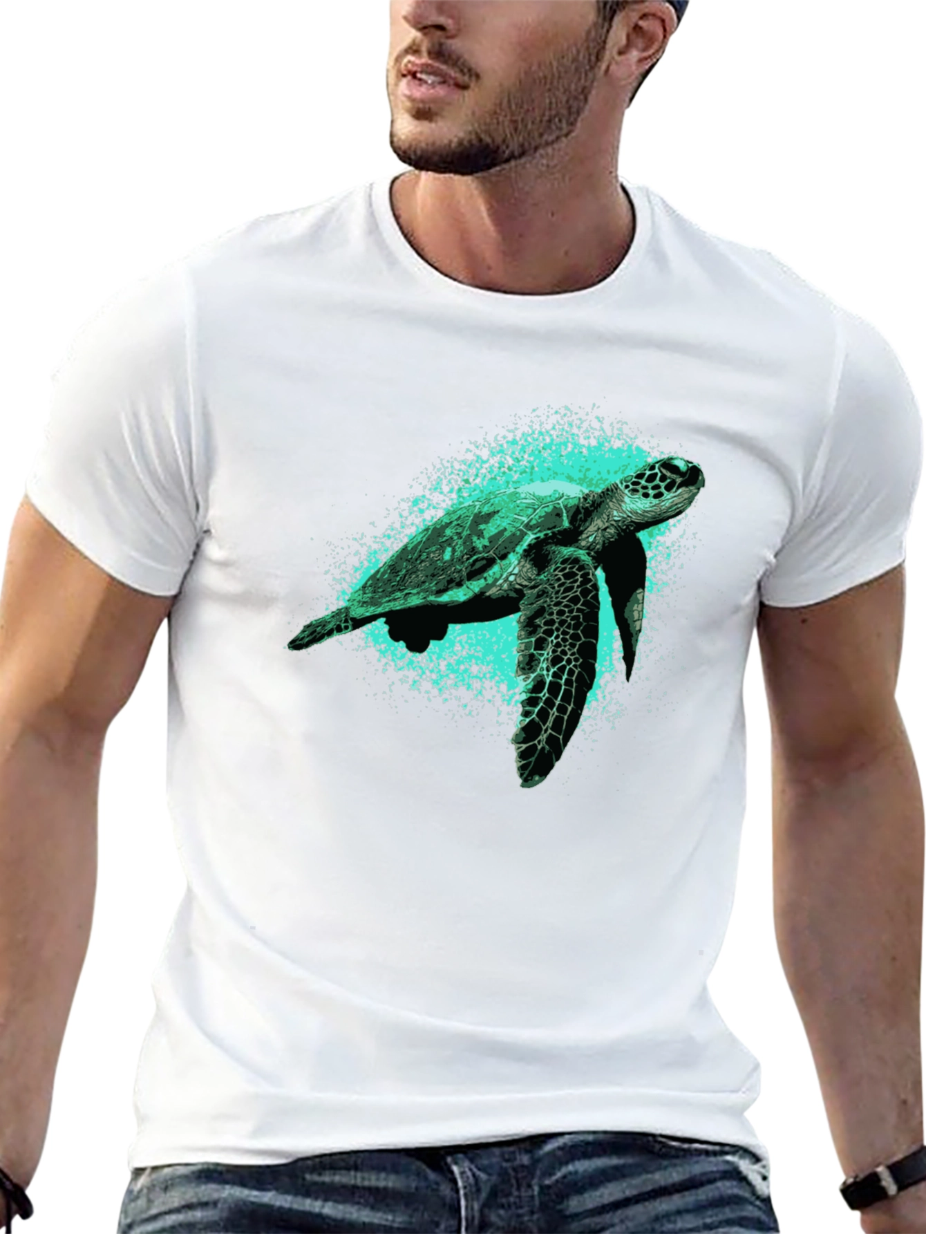 Sea Turtle Graphic Tee - Black