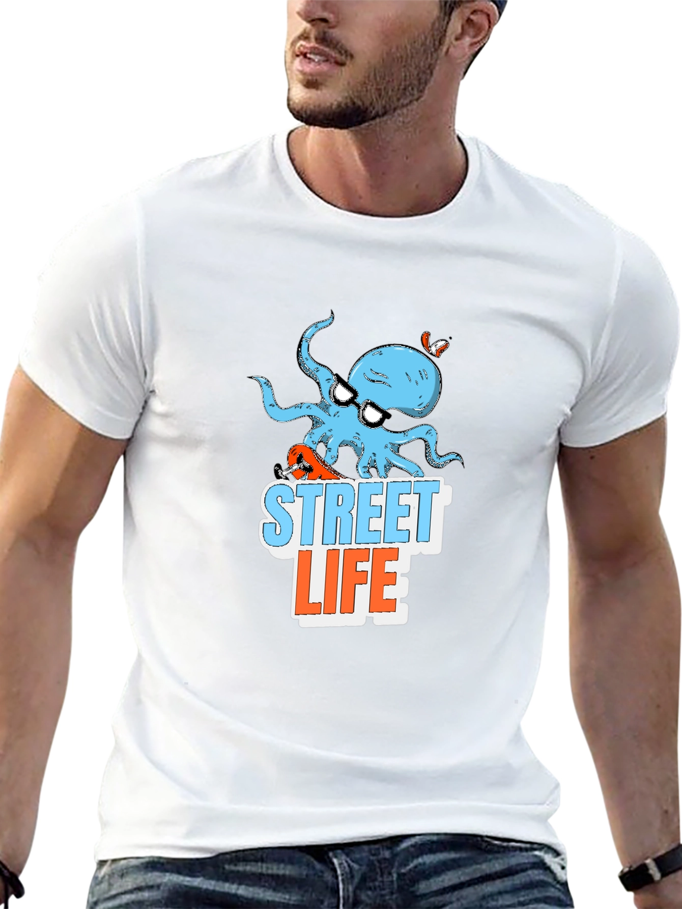Street Life Octopus Graphic T-Shirt