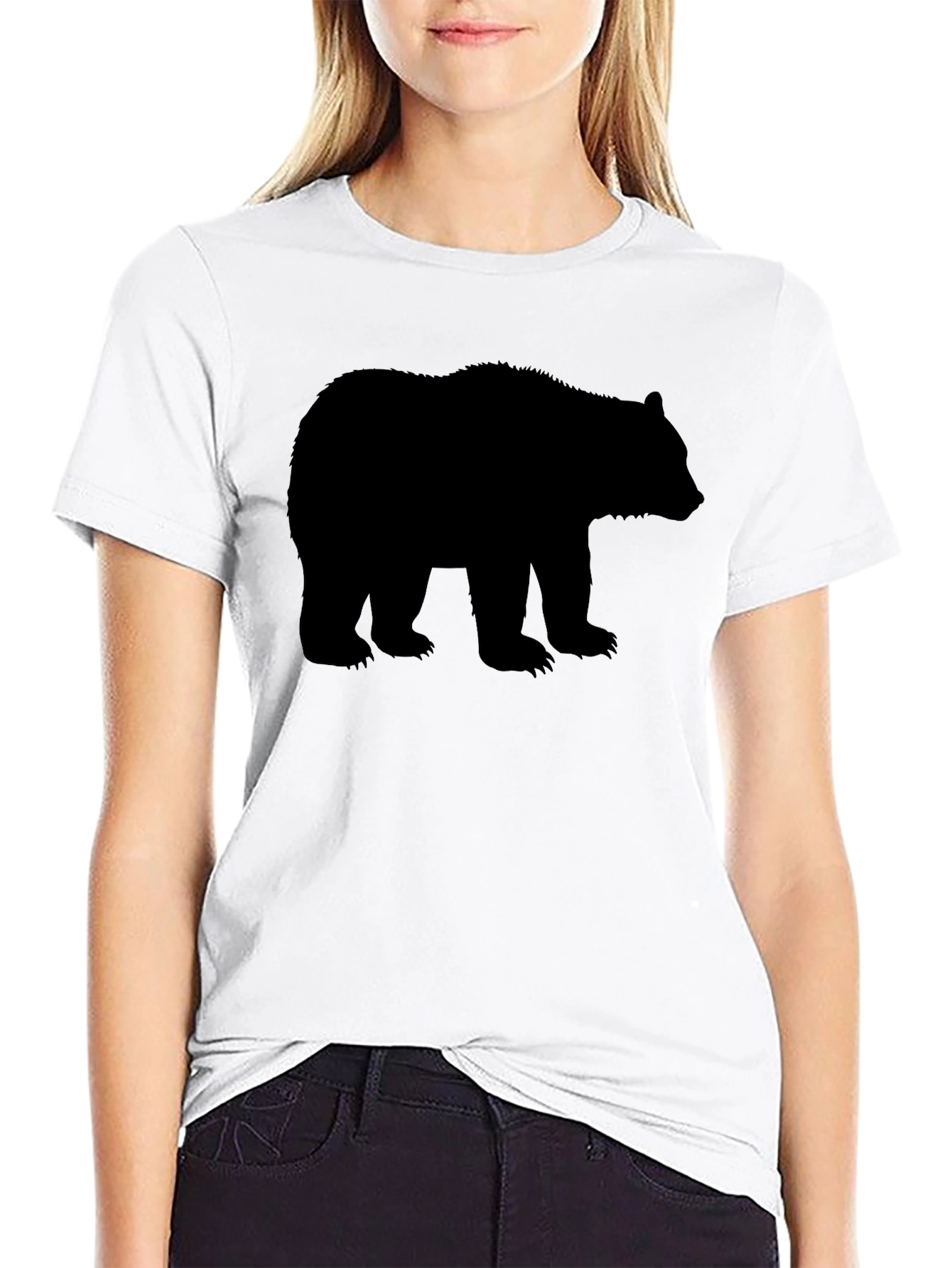 Bear Silhouette Black T-Shirt - Nature Lover Tee