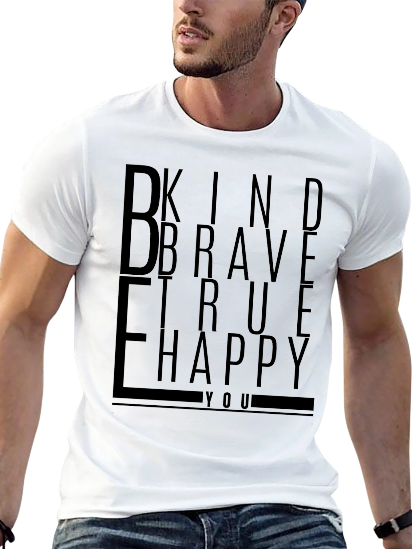 Be Kind Brave True Happy Graphic Tee