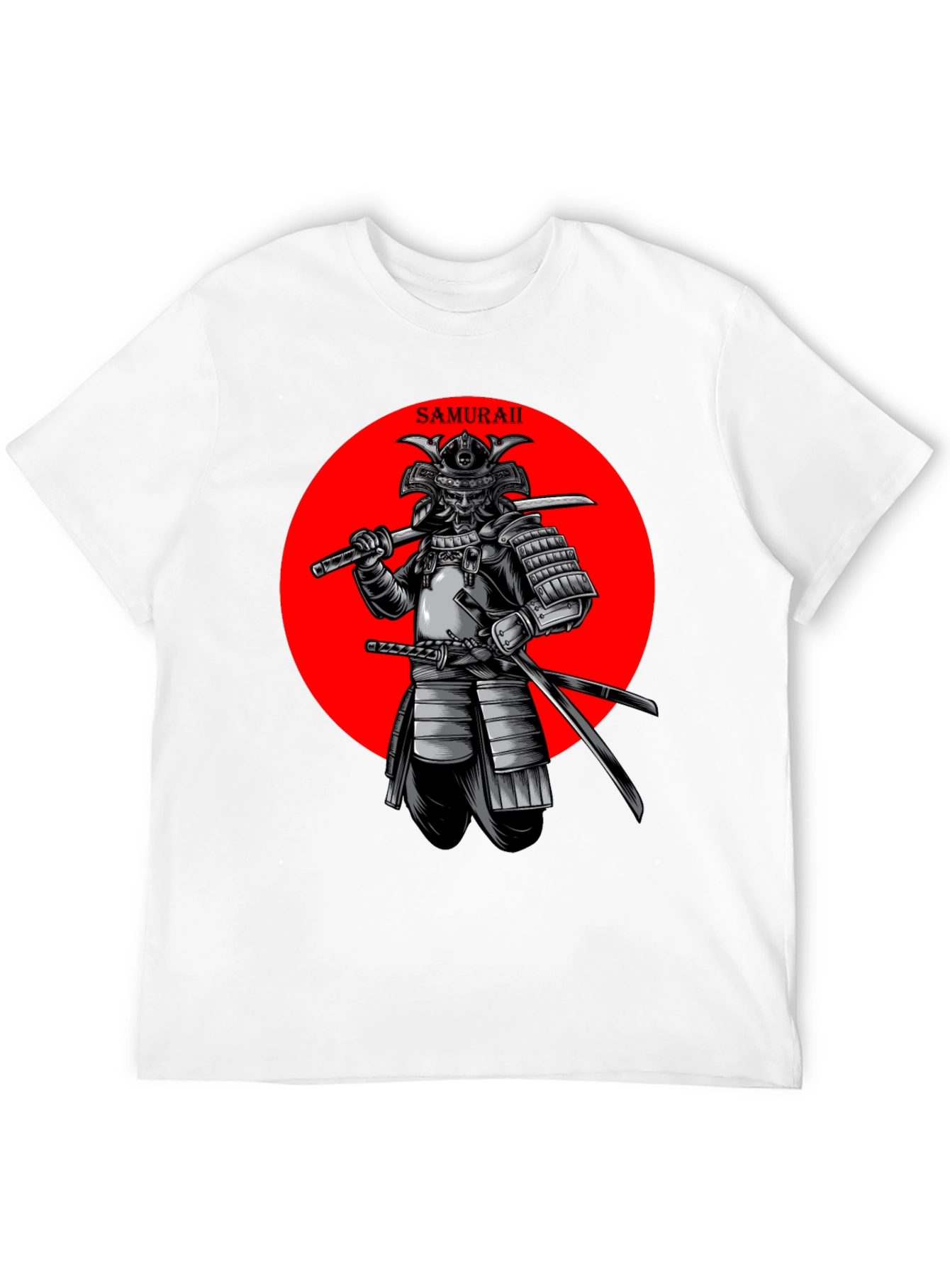 Samurai Warrior Graphic Tee - Stylish Black T-Shirt