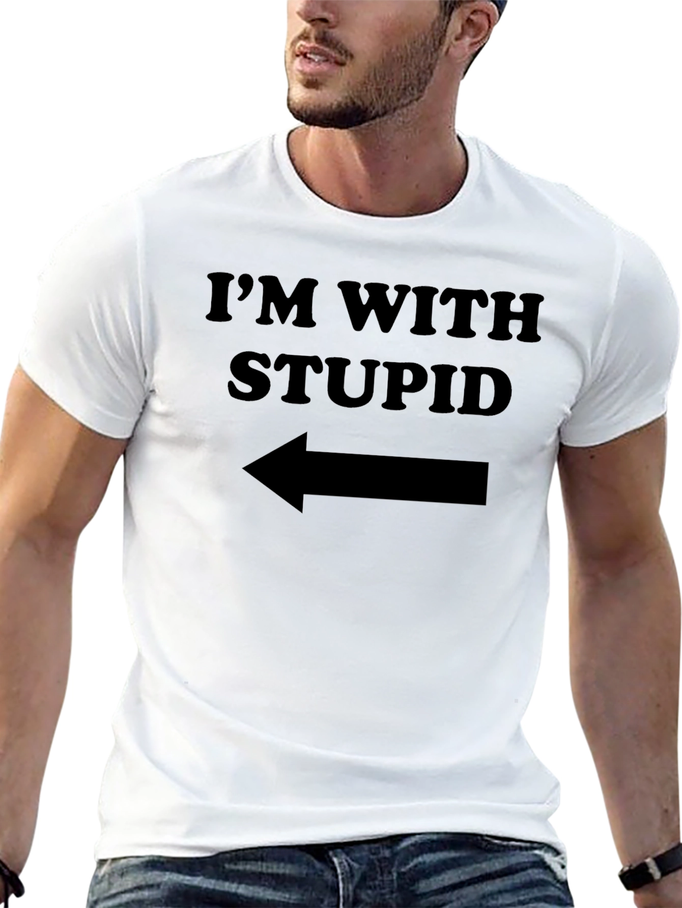 Im With Stupid T-Shirt - Novelty Humor Tee