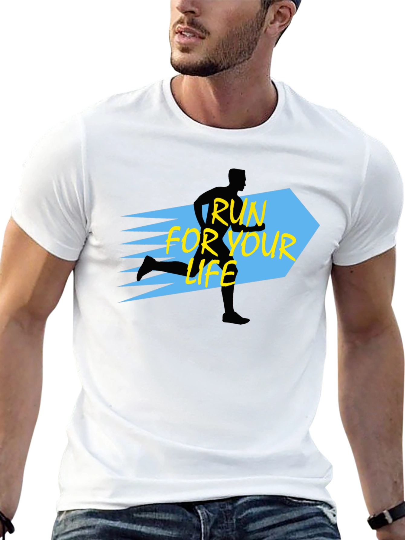 Run For Your Life Black Graphic Tee