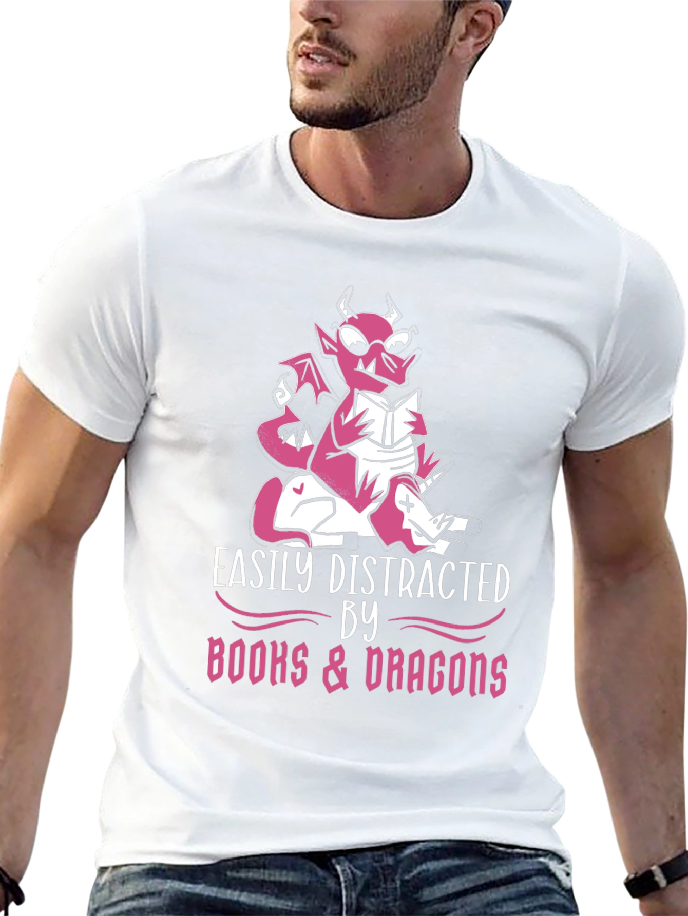Easily Distracted By Books & Dragons T-Shirt