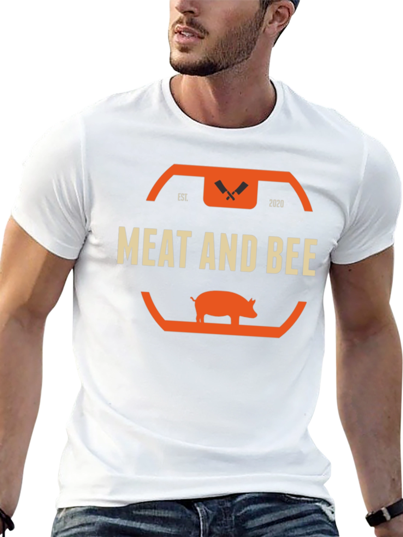 Meat and Bee Black Graphic T-Shirt