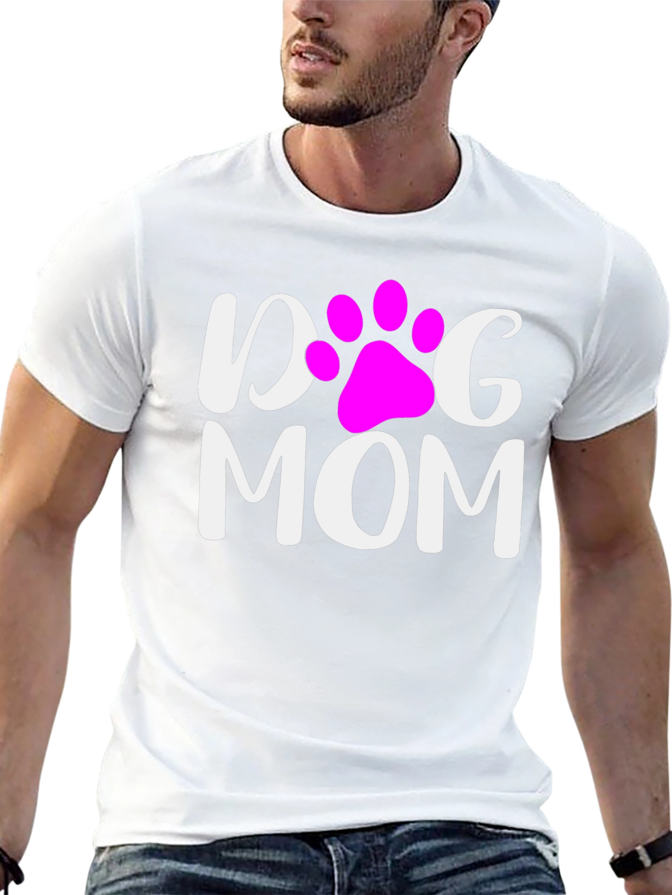 Dog Mom T-Shirt - Cute Paw Print Graphic Tee