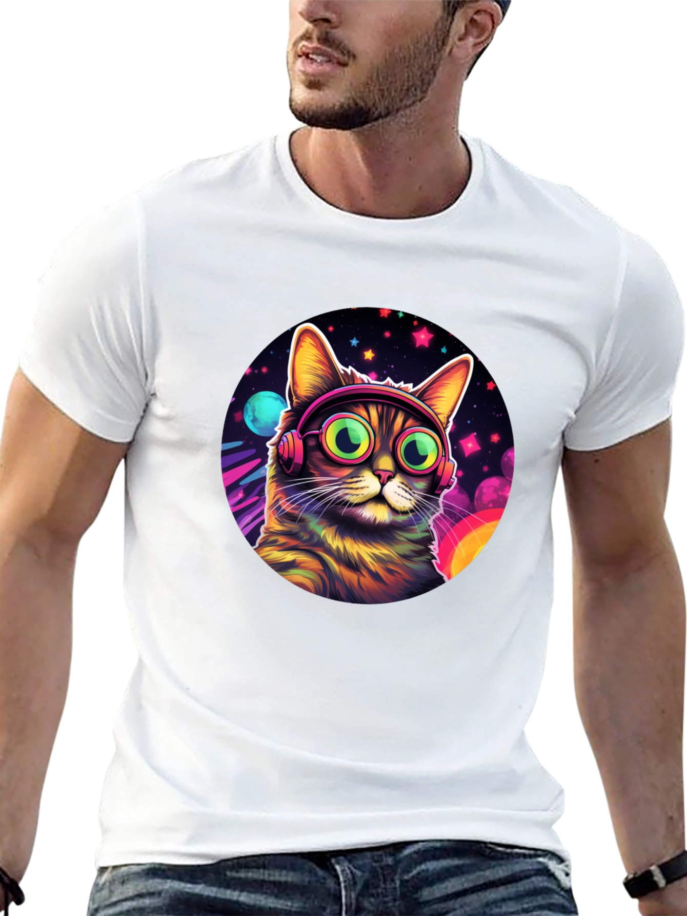 Cosmic Cat Tee - DJ Kitty T-Shirt
