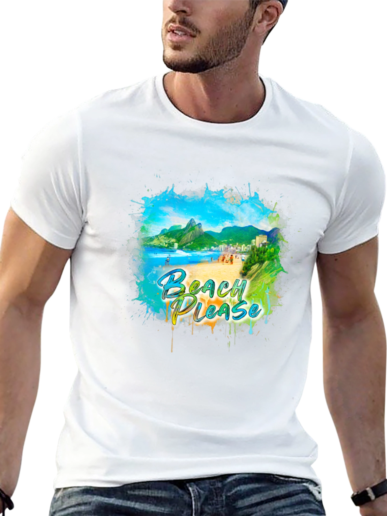 Beach Please Graphic Tee - Tropical Vibes