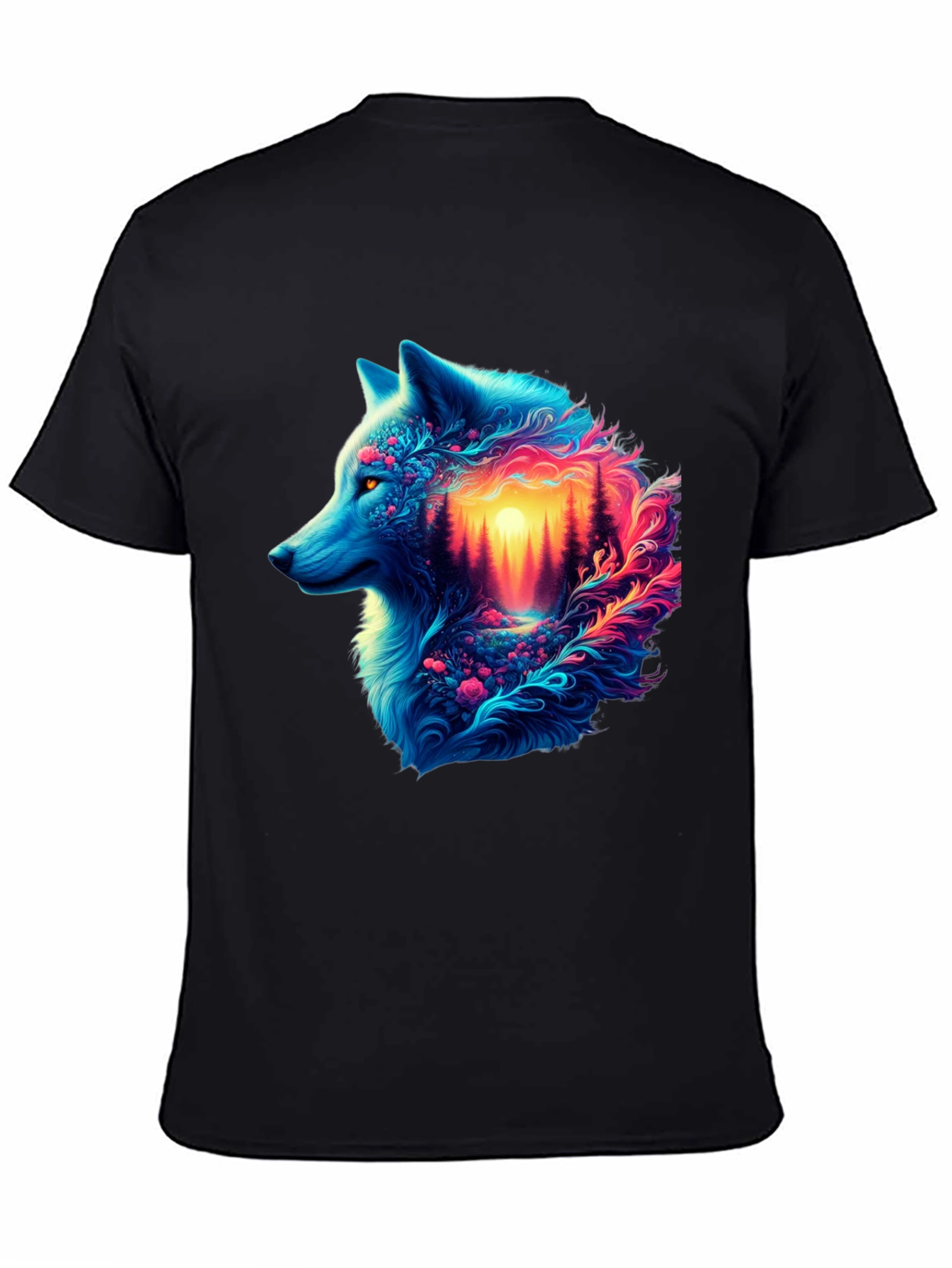 Wolf Forest Graphic Tee - Artistic Design