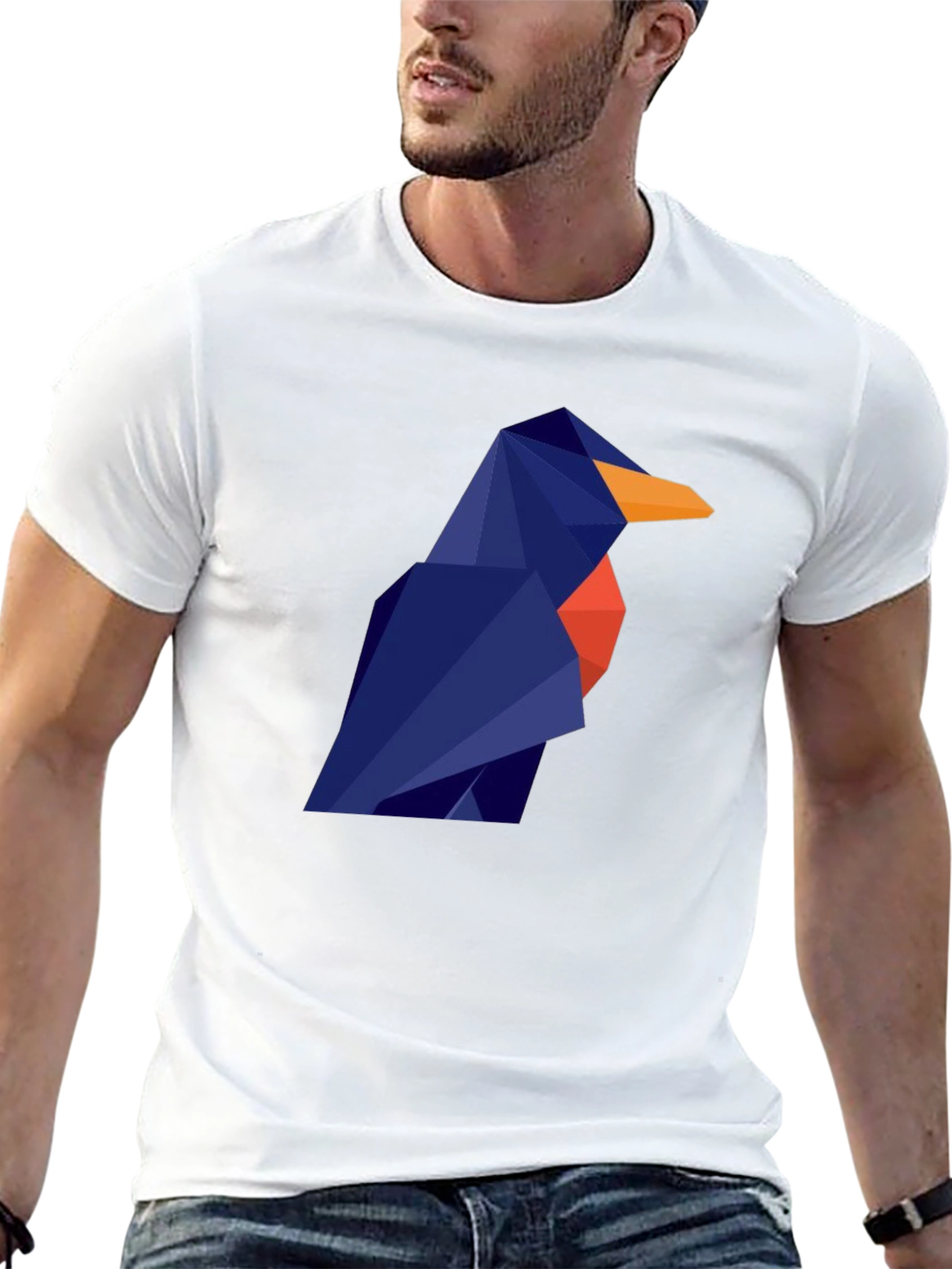 Geometric Bird Graphic Tee - Modern Style