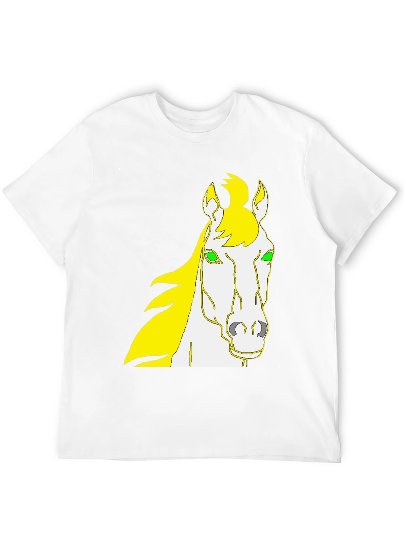 Horse Graphic Tee - Black Cotton Shirt