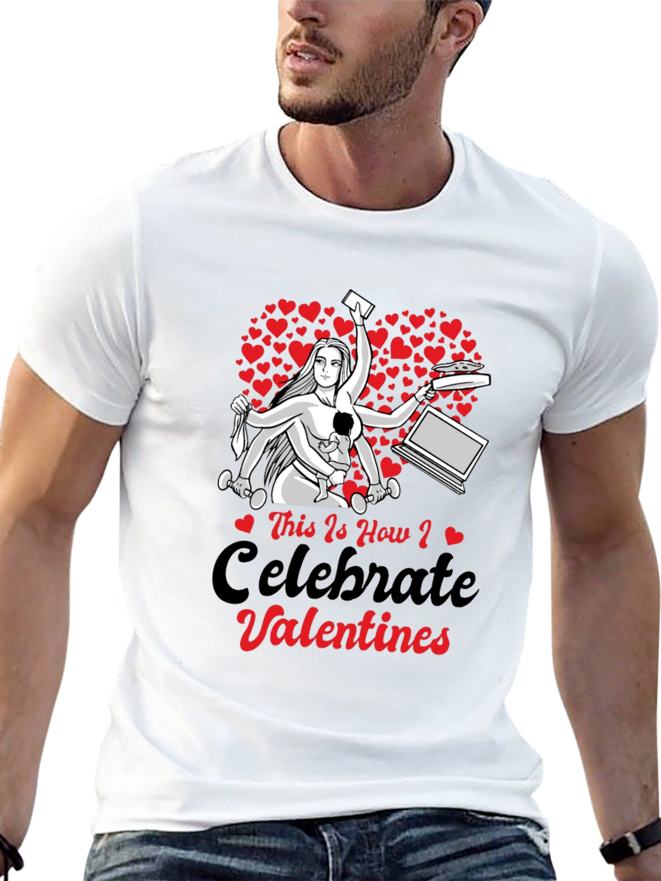 Valentines Day Multi-Tasking Mom T-Shirt