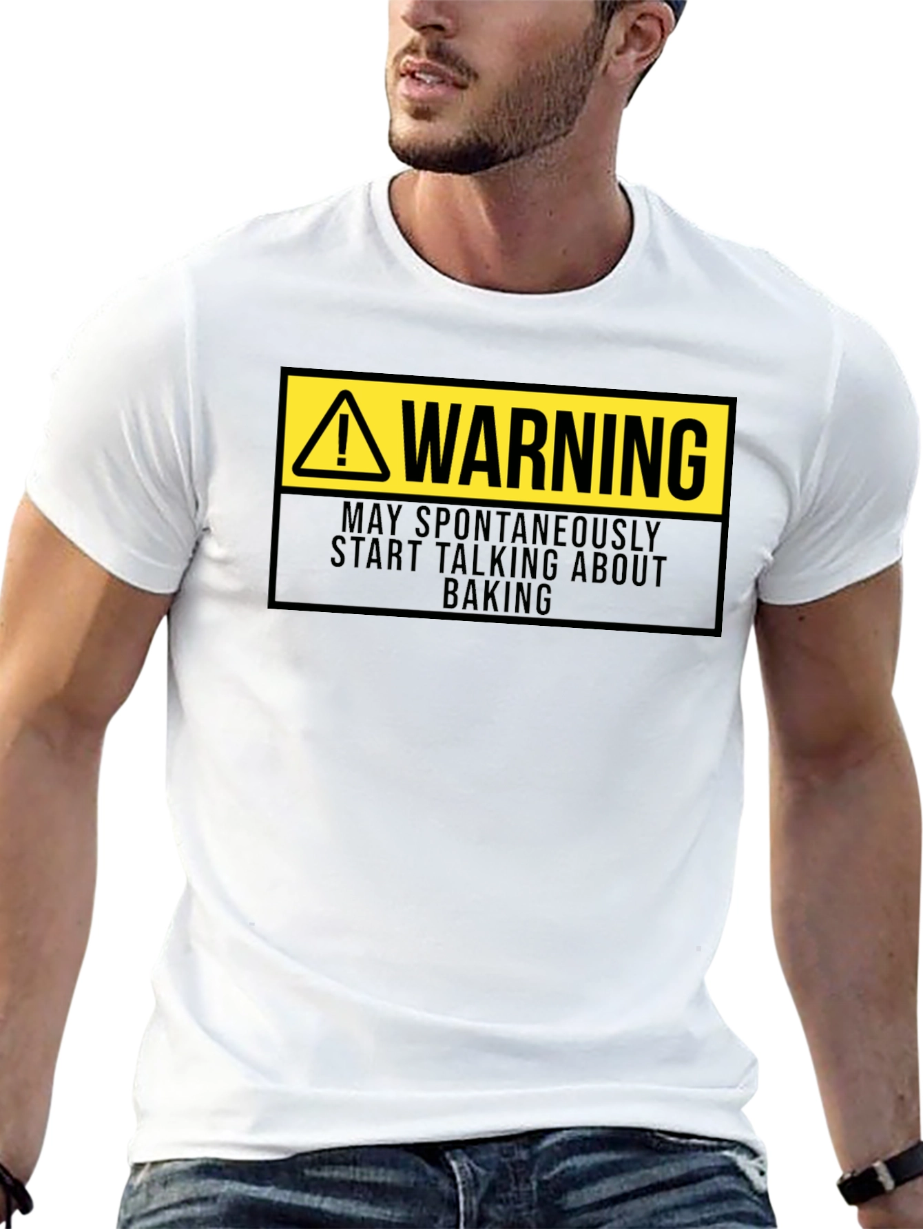Warning: May Spontaneously Talk Baking Black T-Shirt