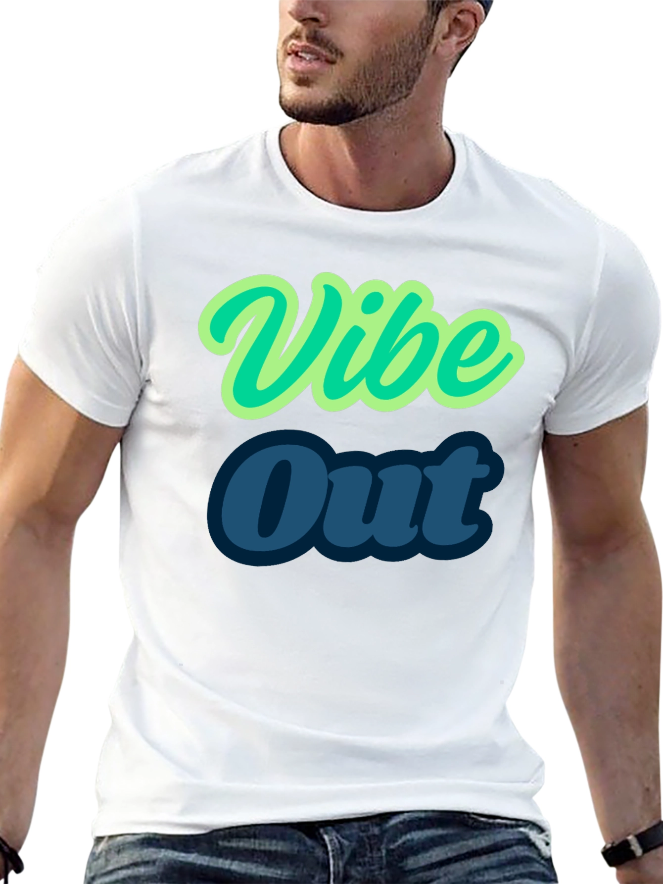 Vibe Out Black T-Shirt | Stylish Casual Tee