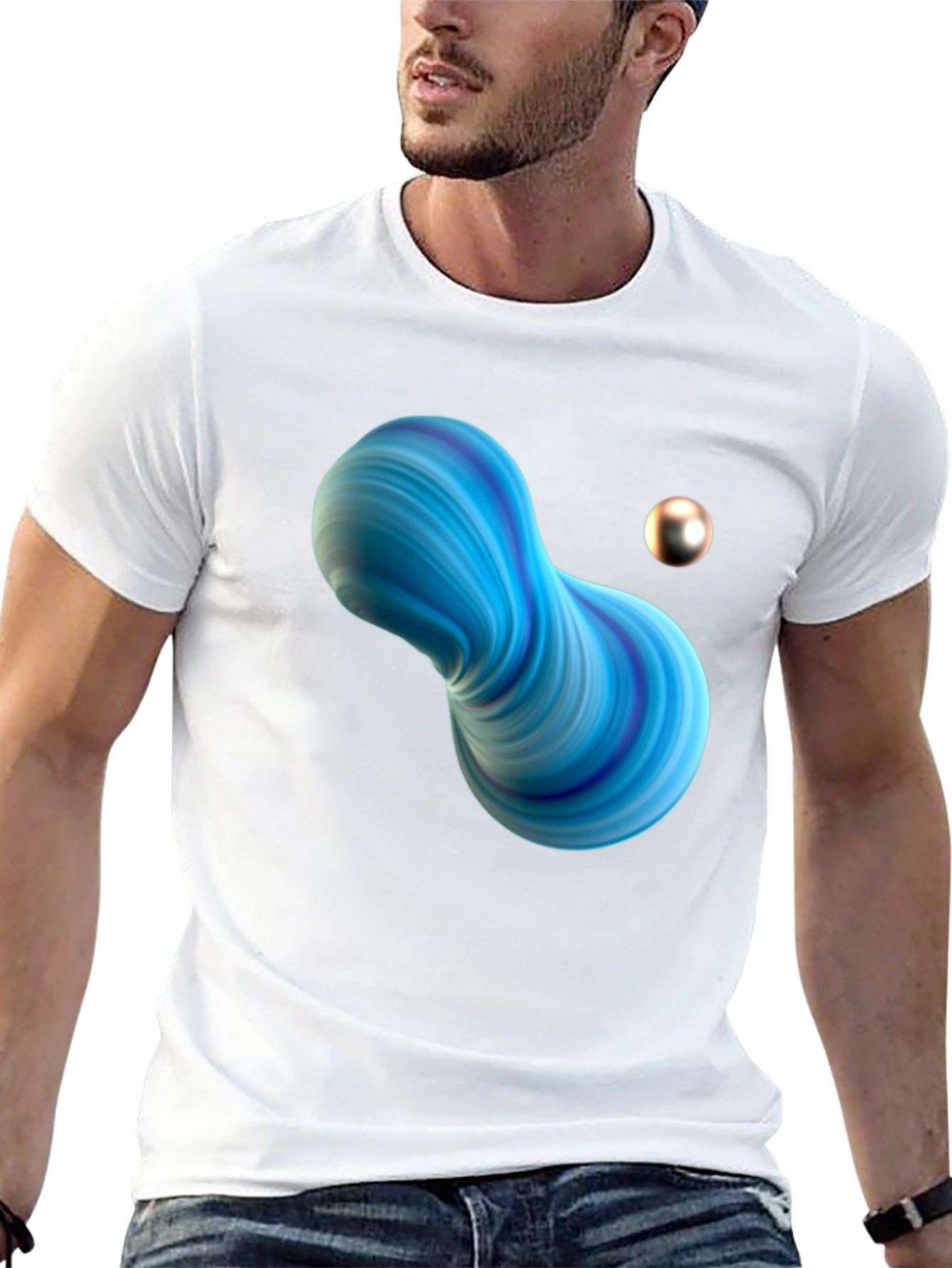 Abstract Fluid Art Black T-Shirt